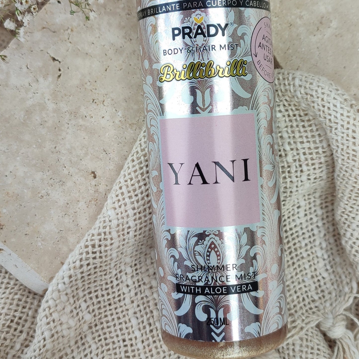 Brume scintillante corps et cheveux Yani Yara