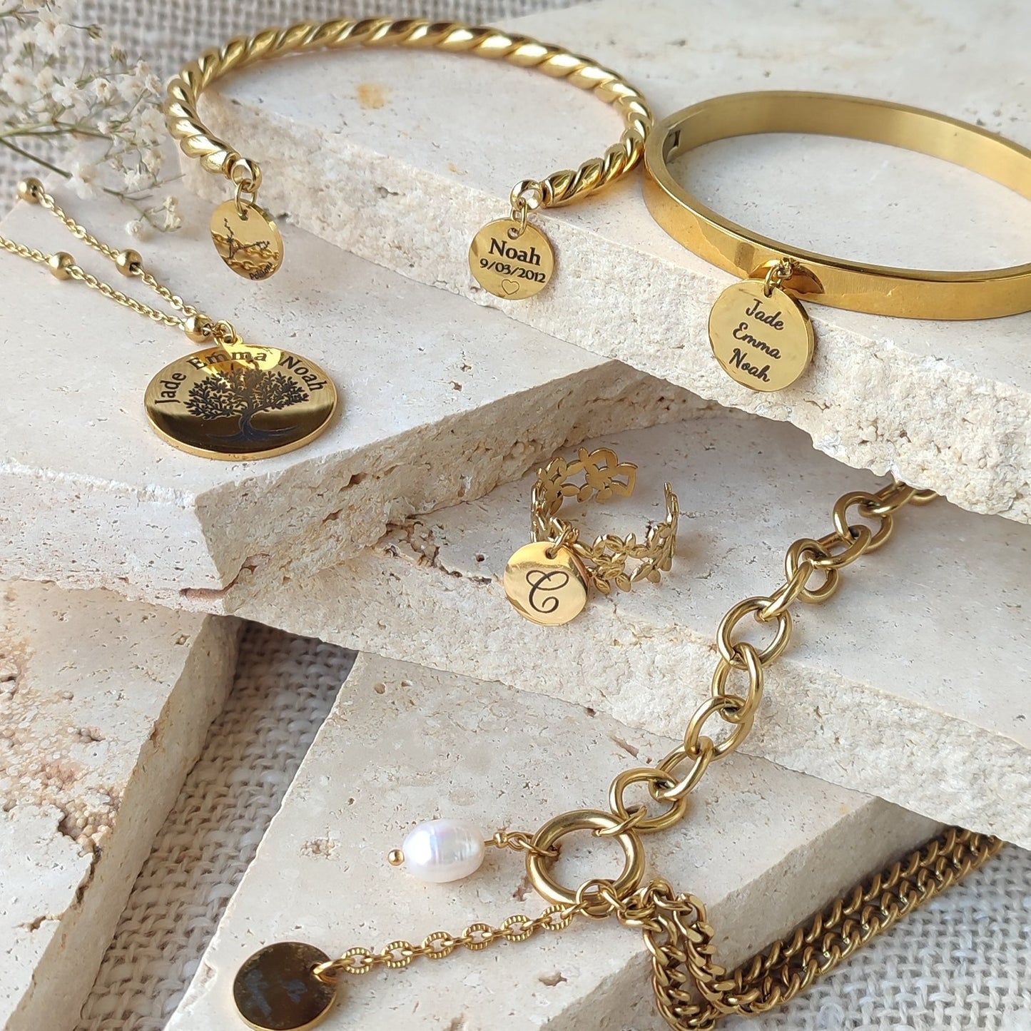 Jonc à graver 2 médailles