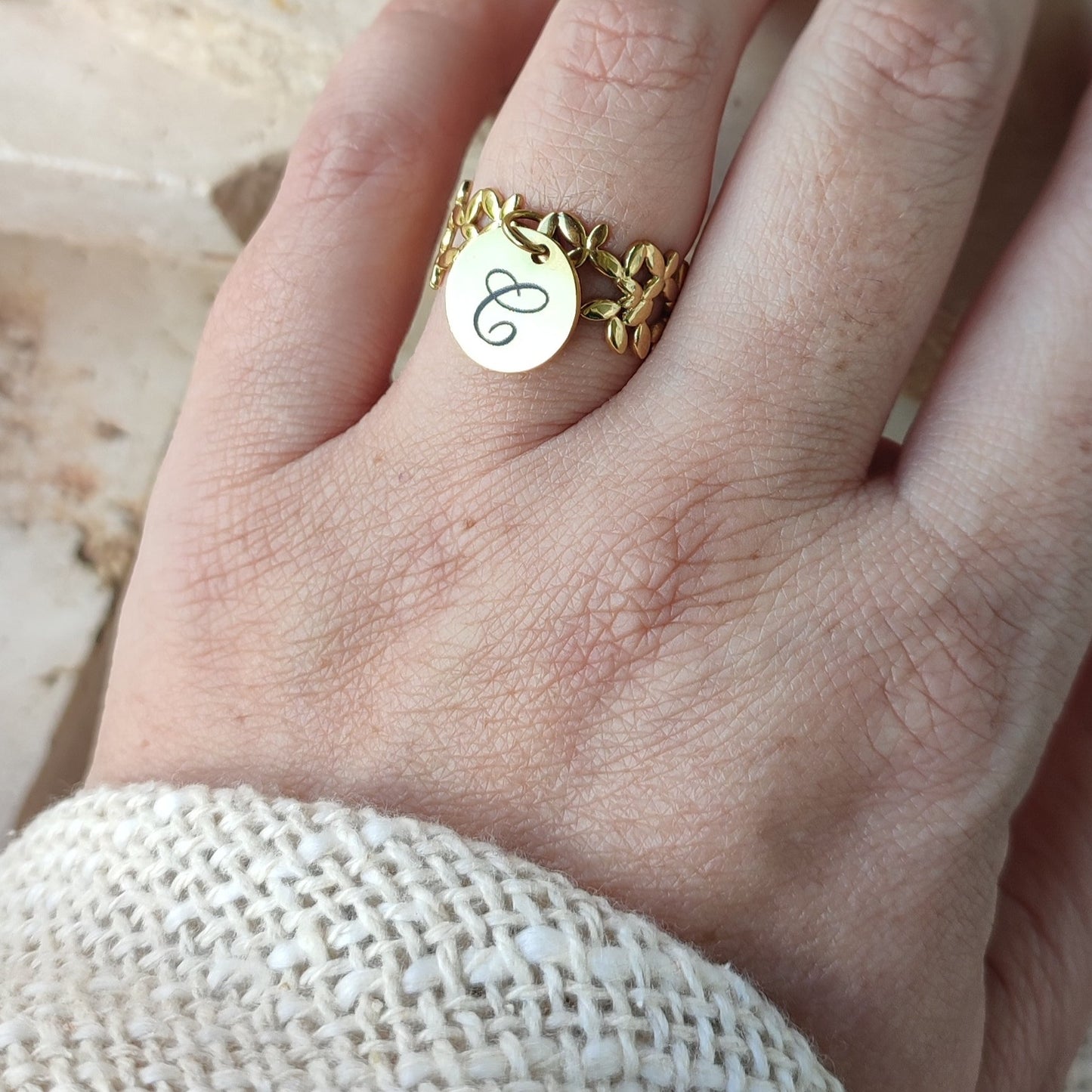 Bague à graver Olivine