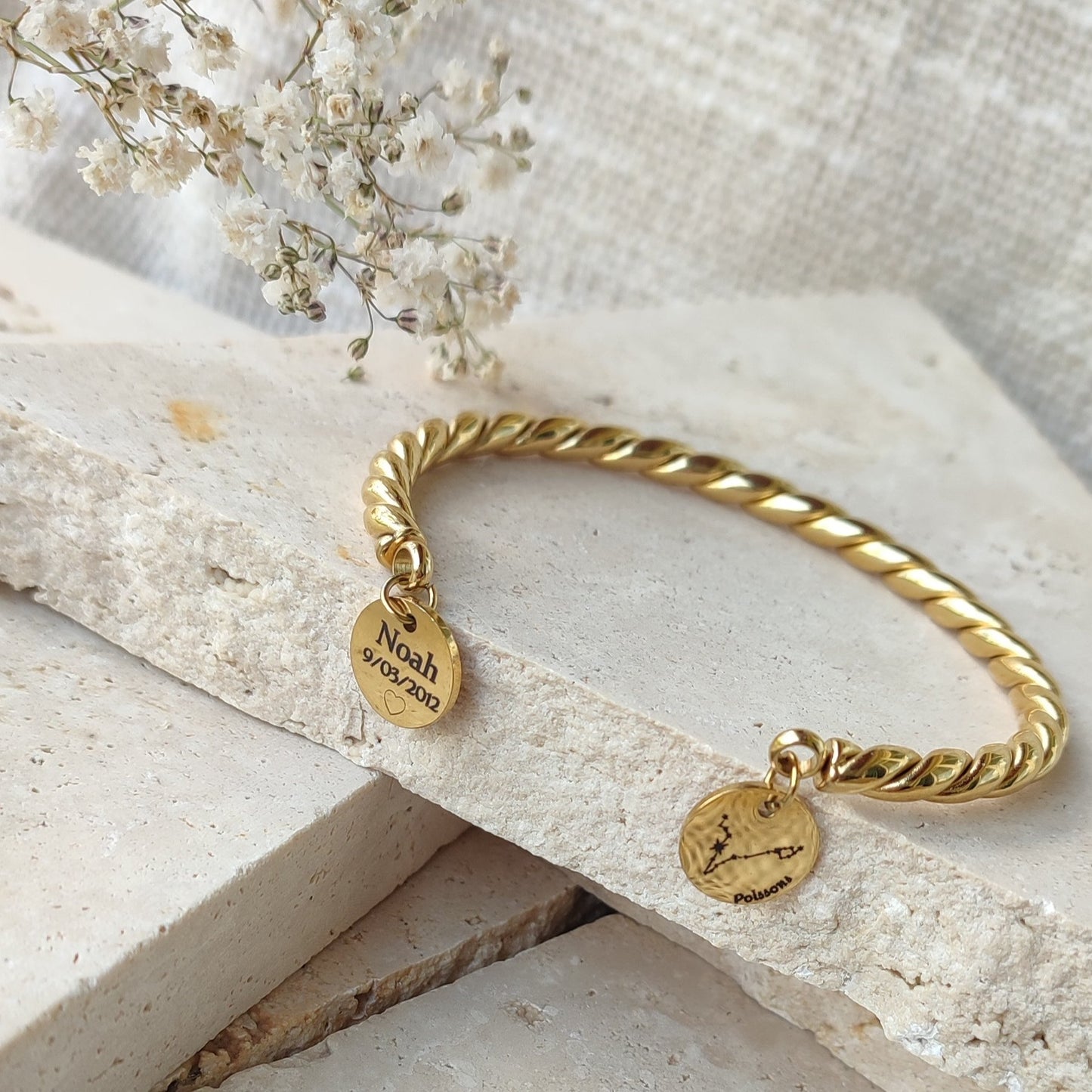 Jonc à graver 2 médailles