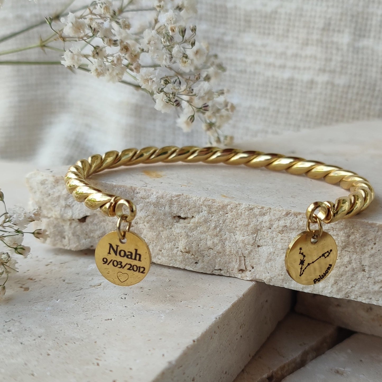 Jonc à graver 2 médailles