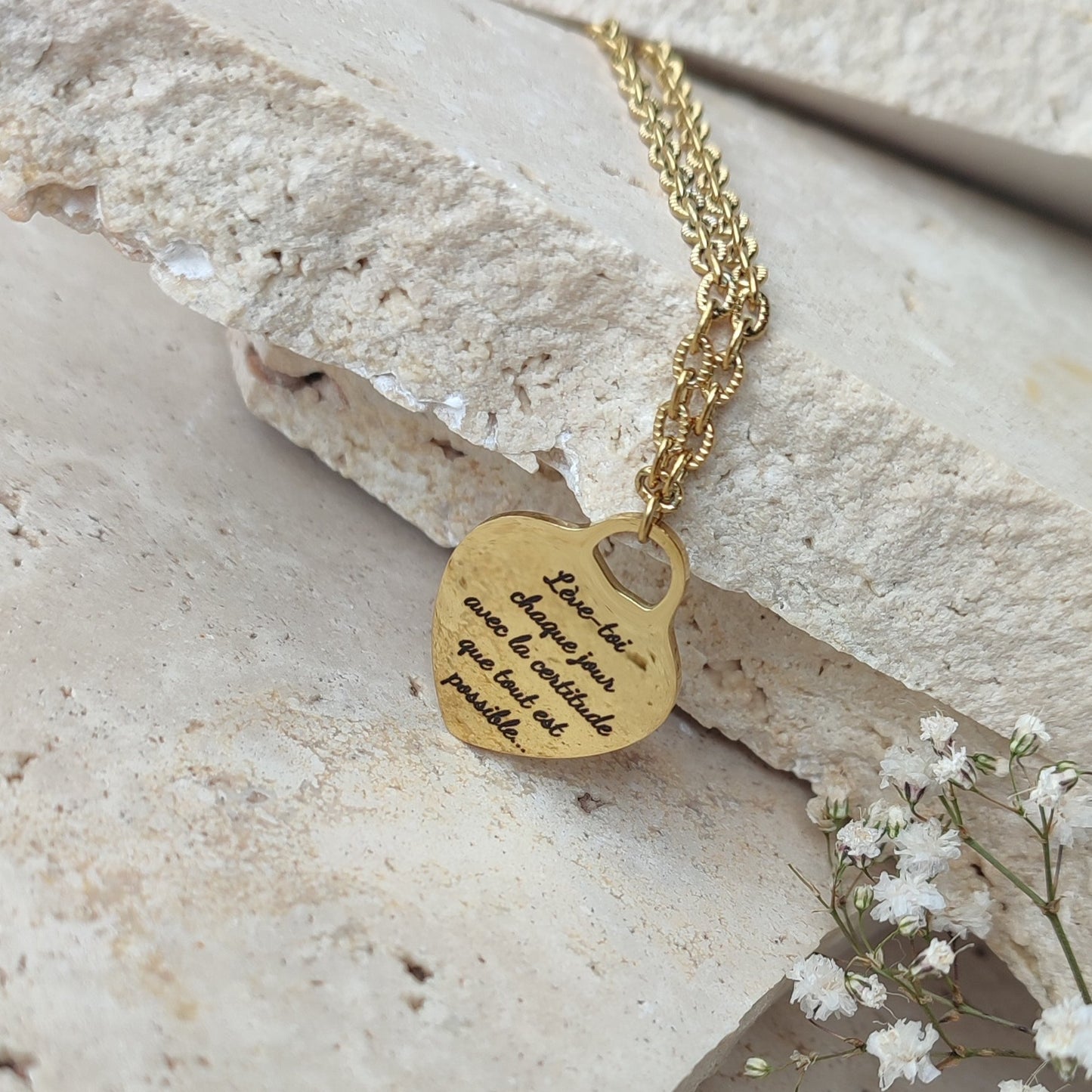 Collier à graver coeur / Création