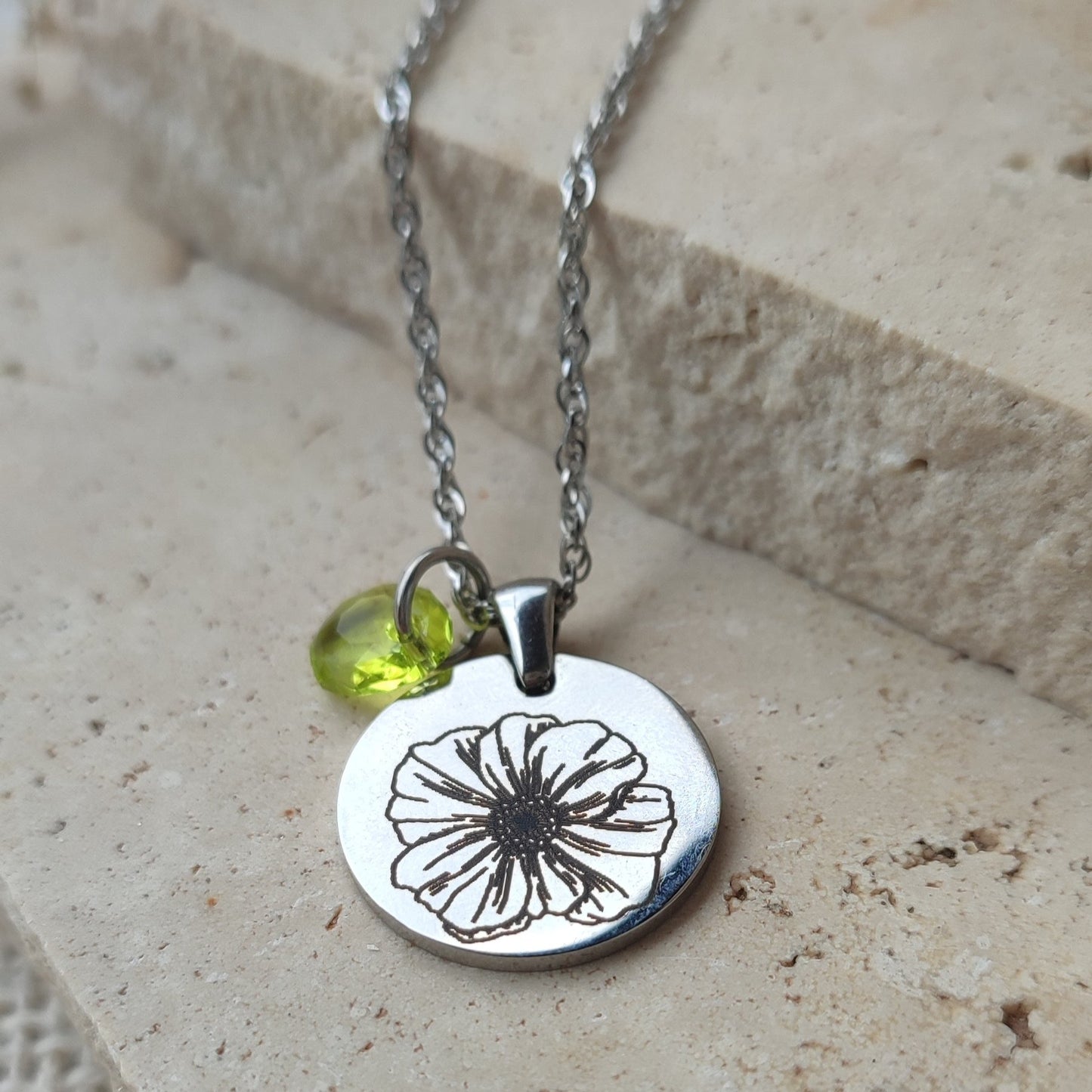 Collier fleur et couleur de naissance : Création