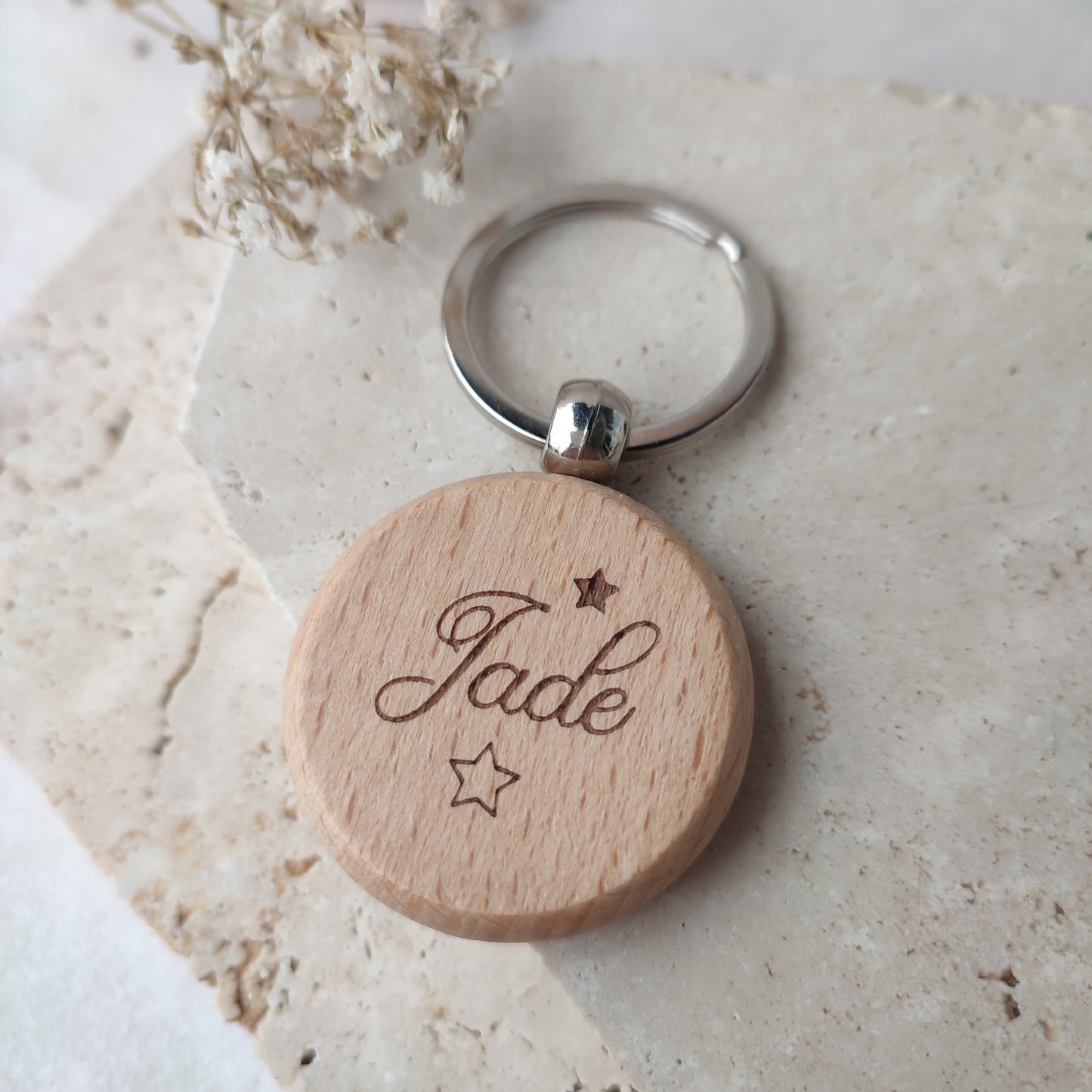 Porte clés en bois à graver rond