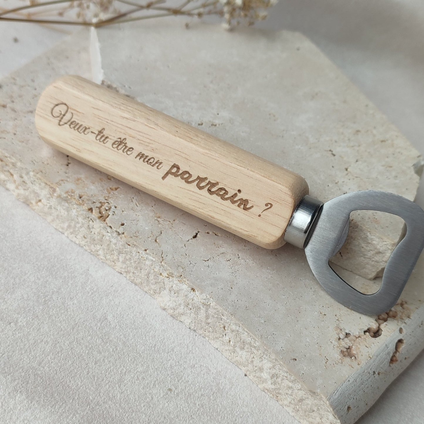 Ouvre bouteille à graver