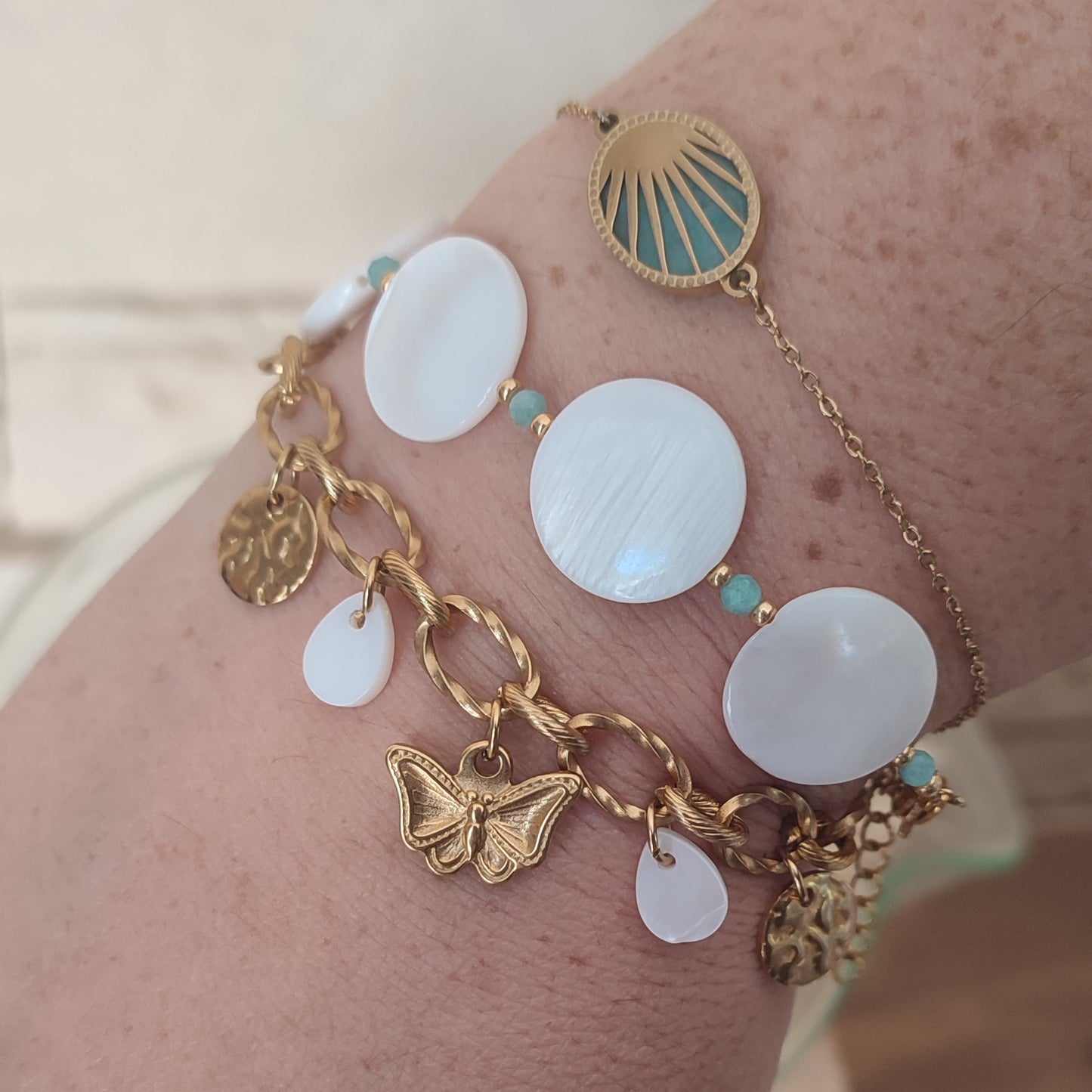 Bracelet ou chaine de cheville Butterfly ; création