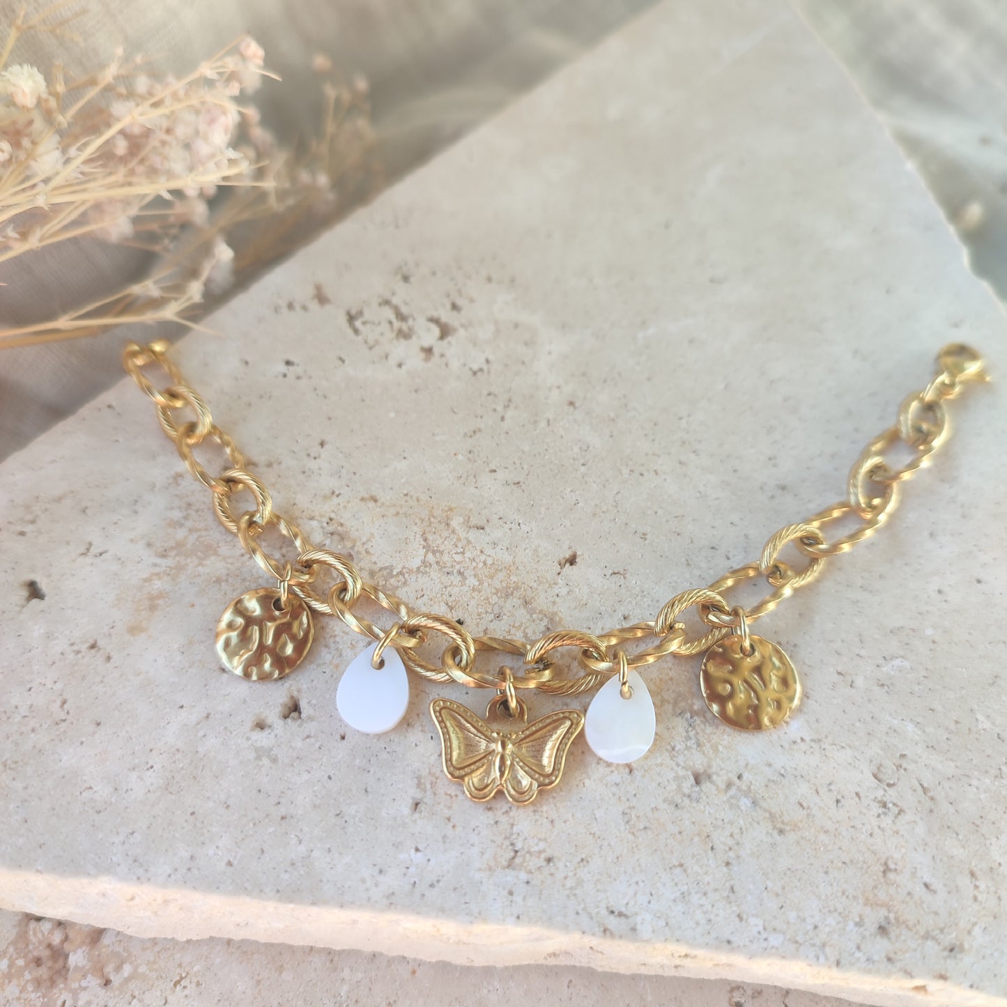 Bracelet ou chaine de cheville Butterfly ; création