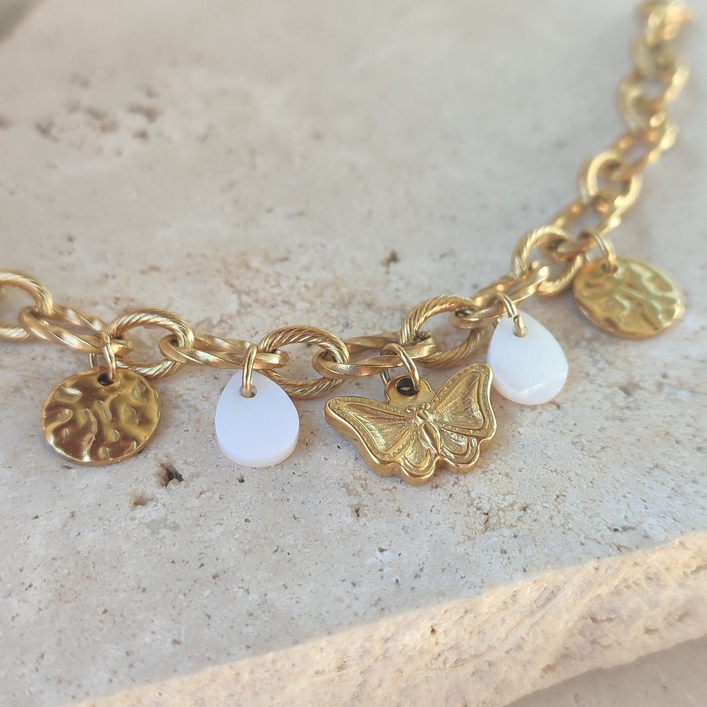Bracelet ou chaine de cheville Butterfly ; création