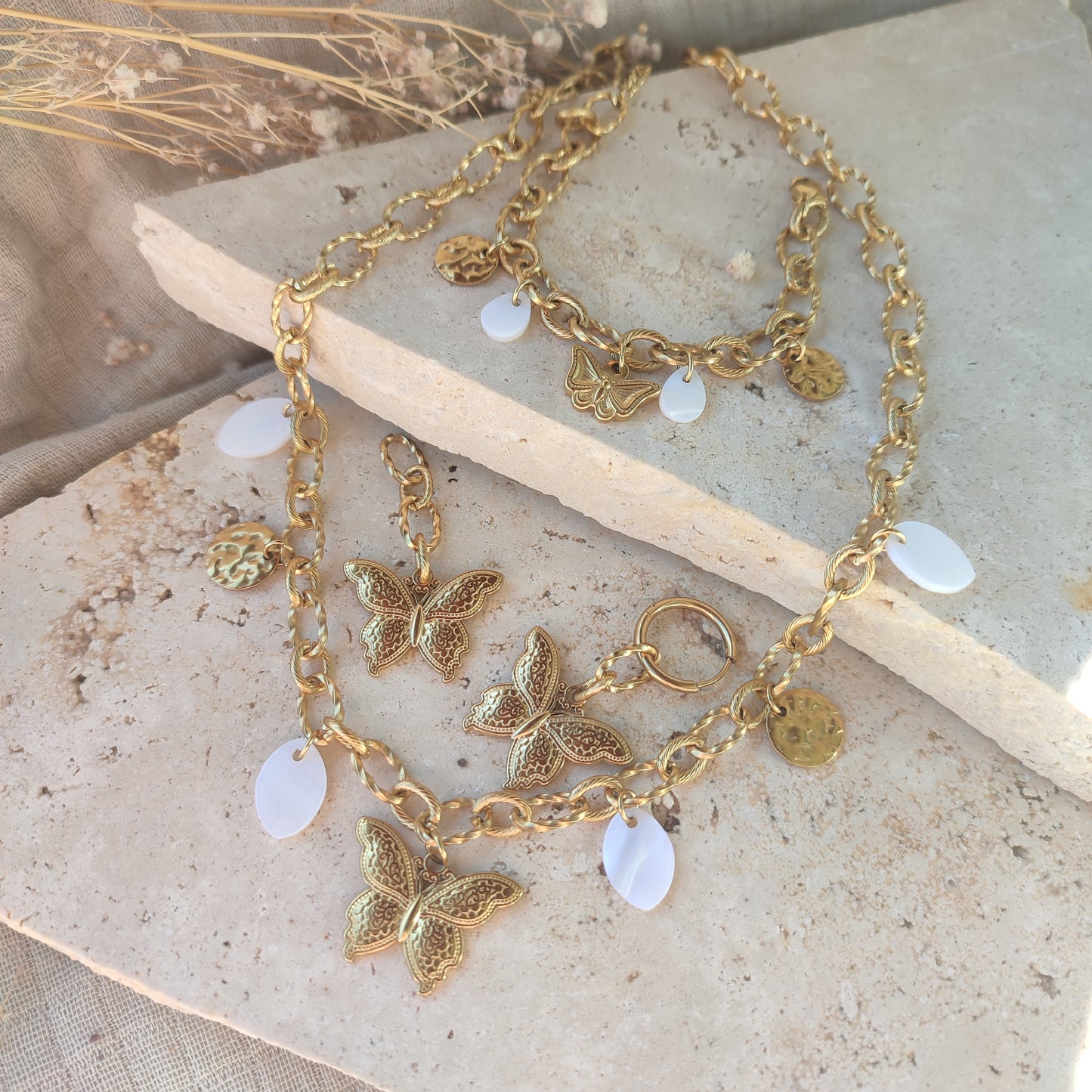 Bracelet ou chaine de cheville Butterfly ; création