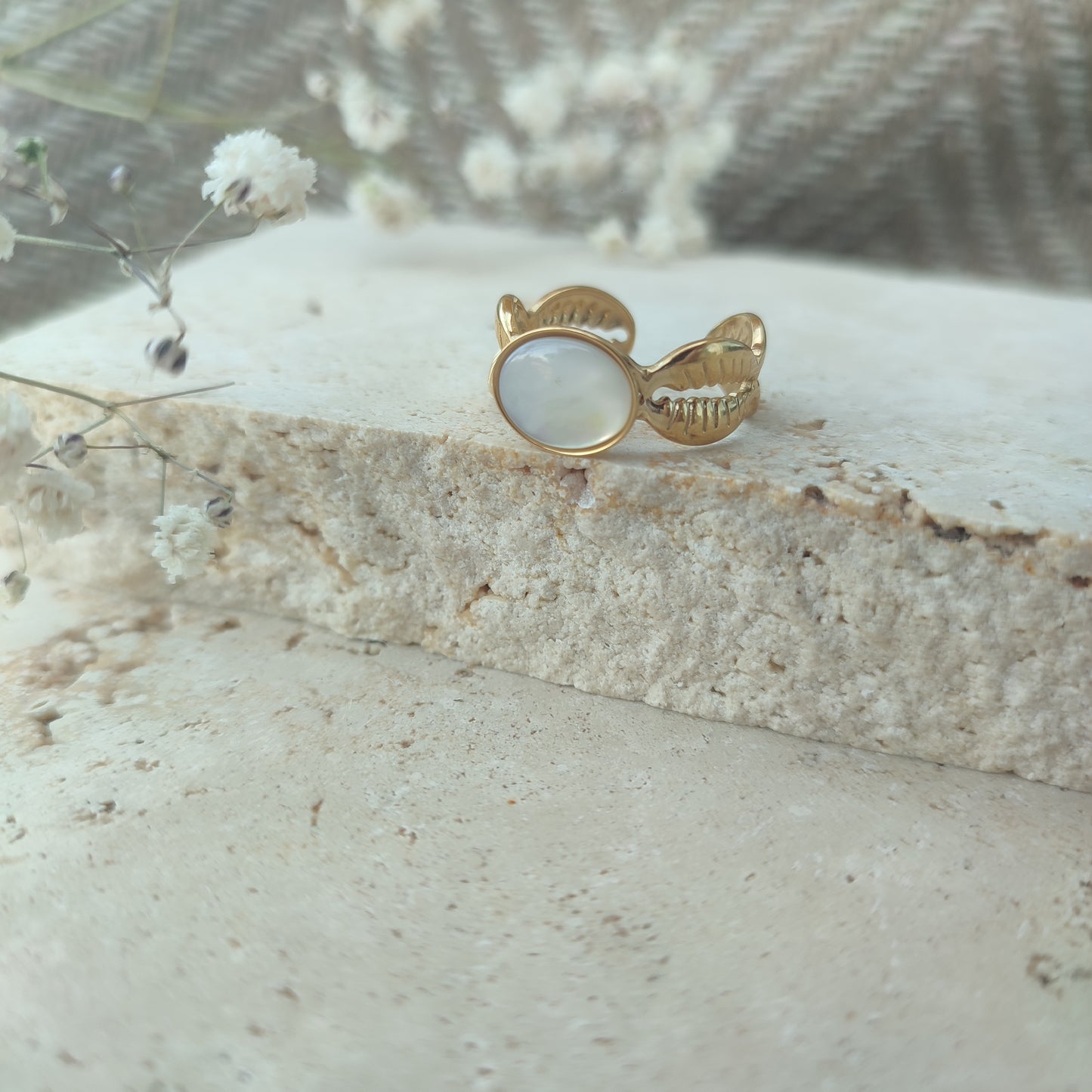 Bague cauri nacré