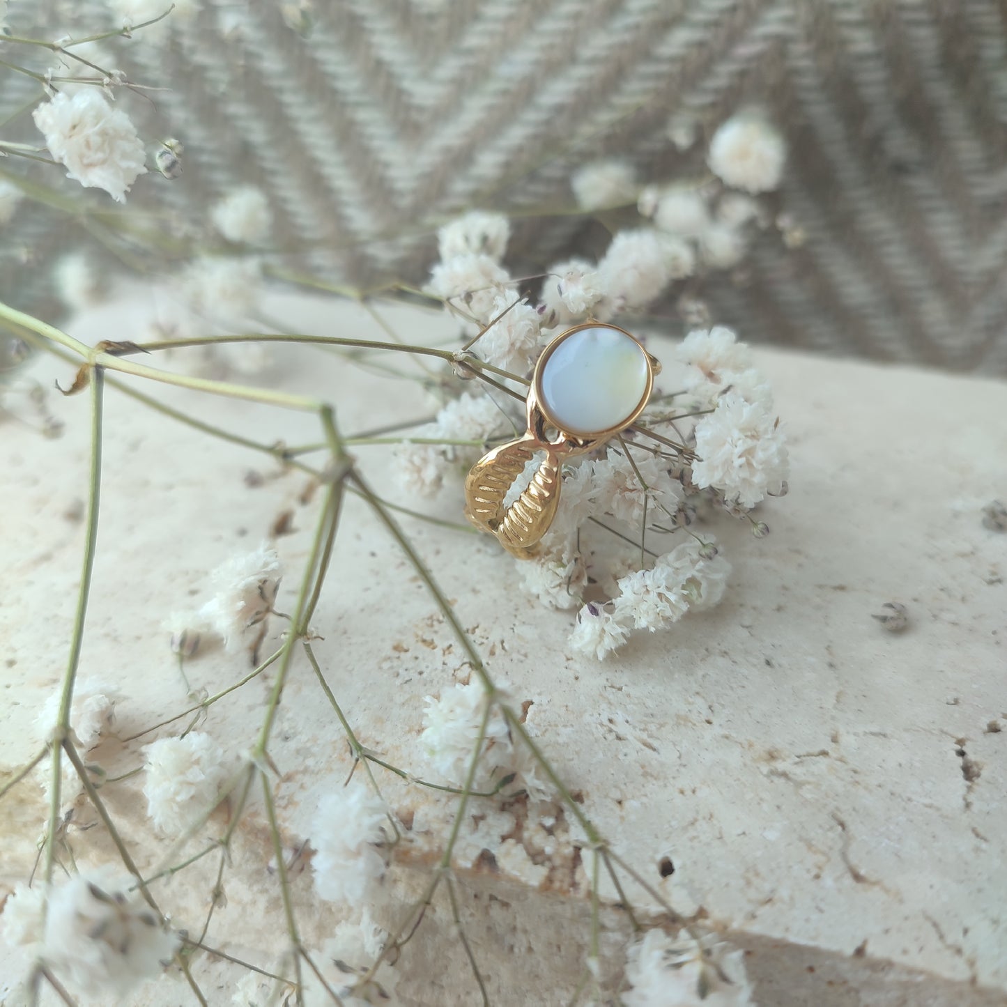 Bague cauri nacré