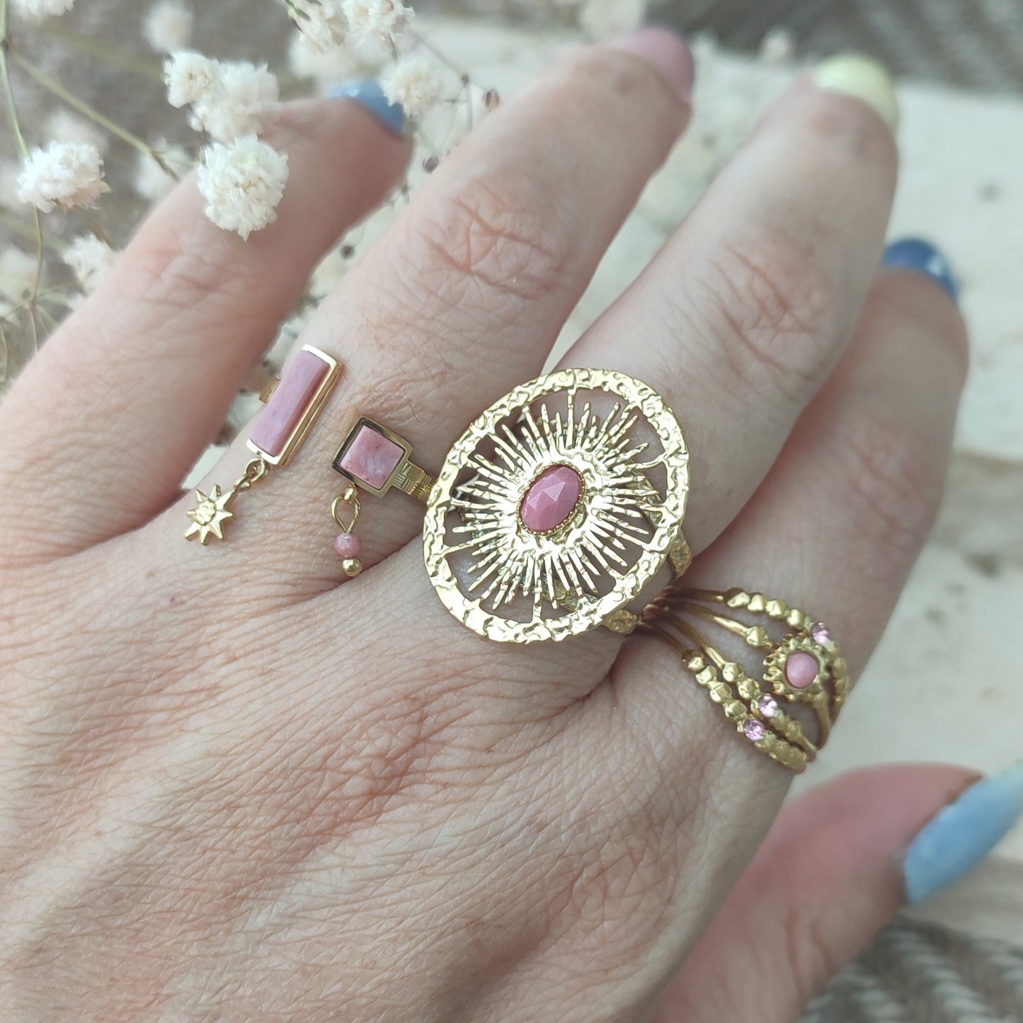 Bague duo pierre