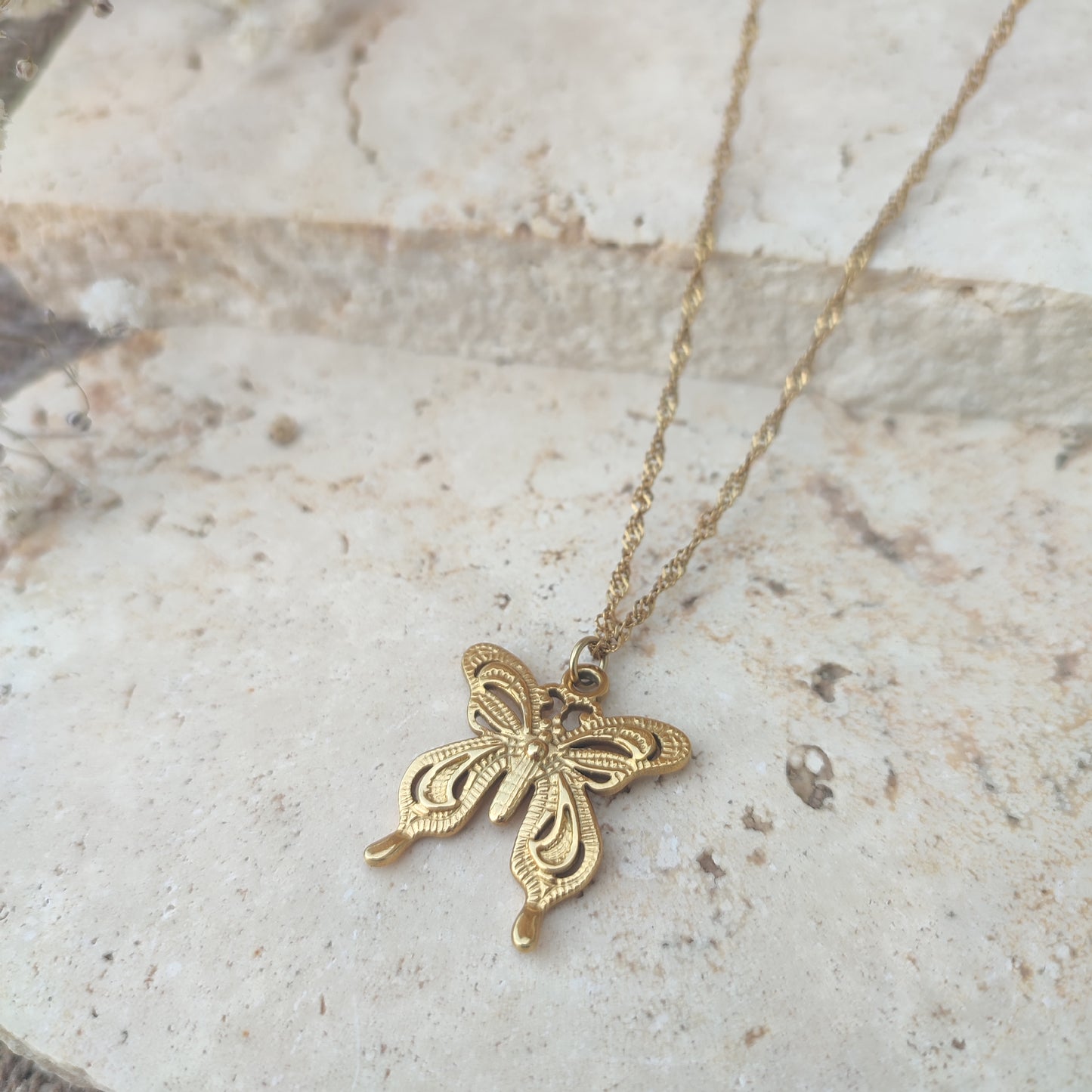 collier sautoir Papillon ; création