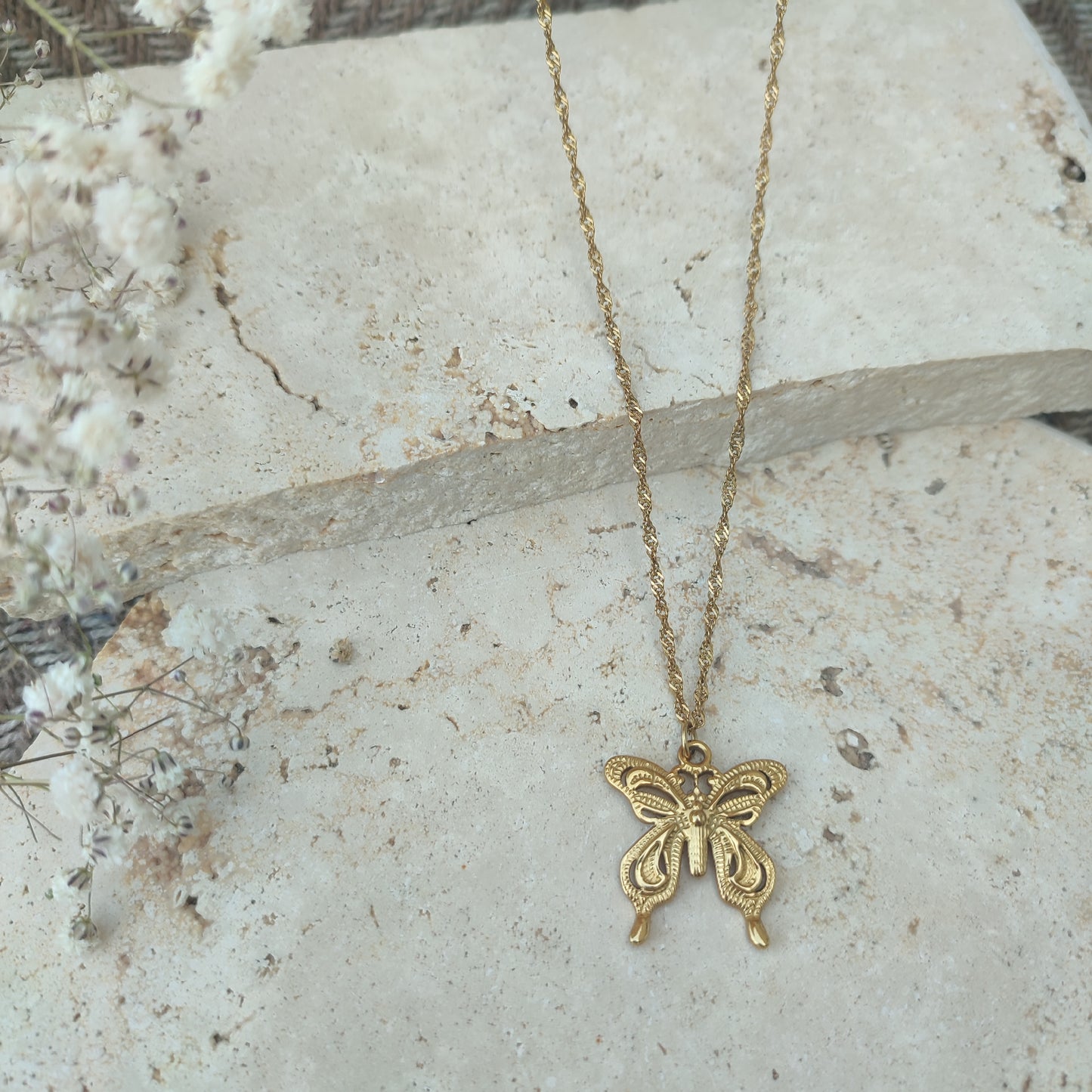 collier sautoir Papillon ; création