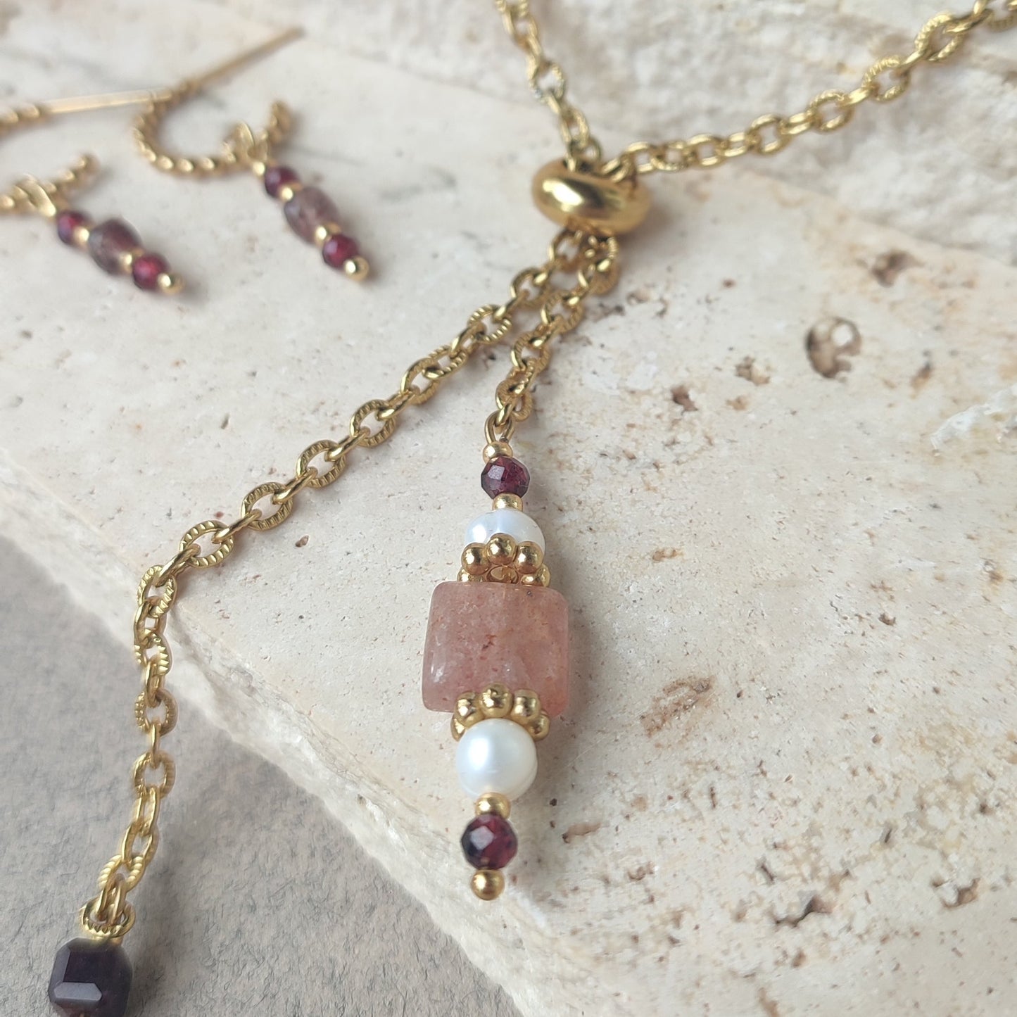 Collier  modulable Roséa Y ; création