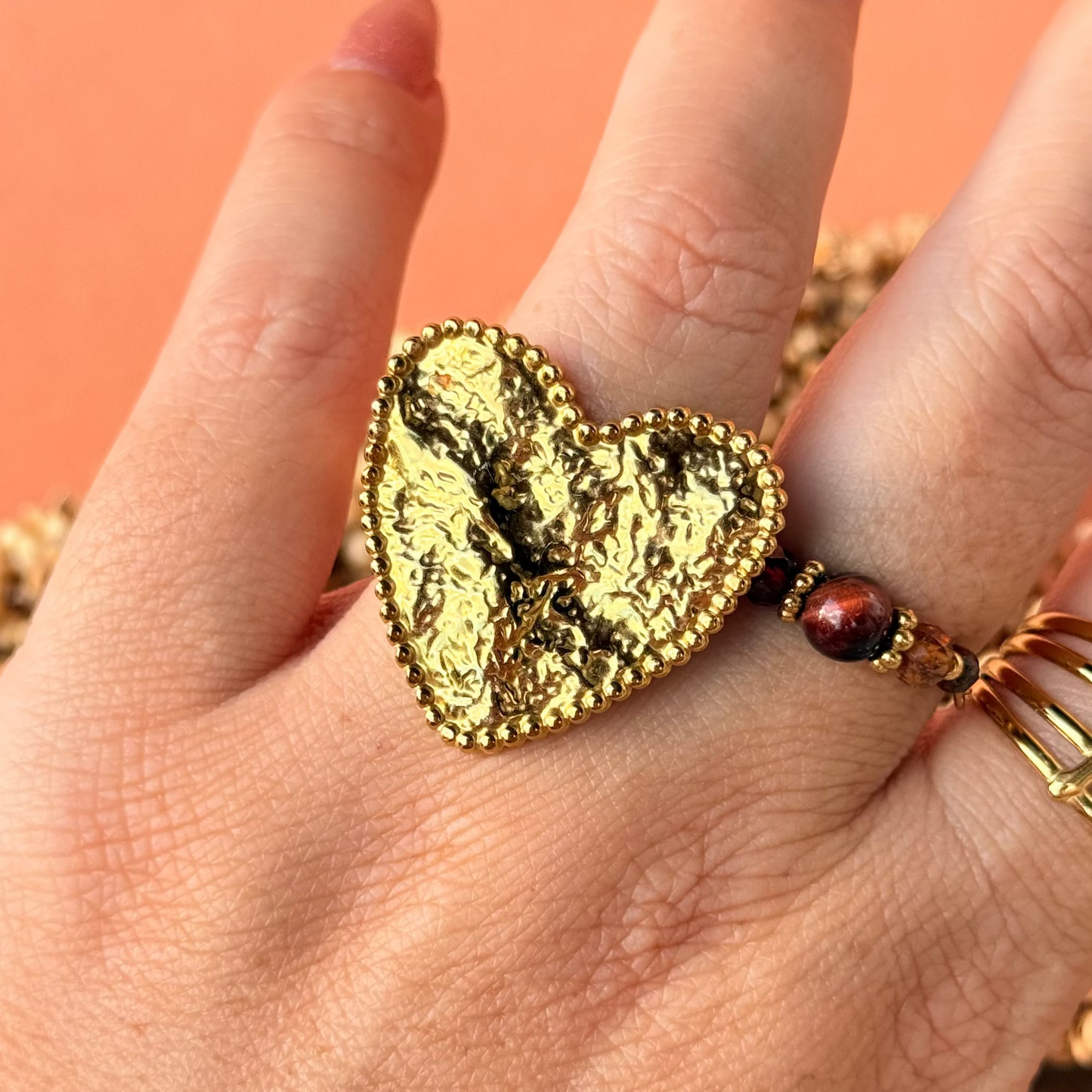 Bague Love martelée