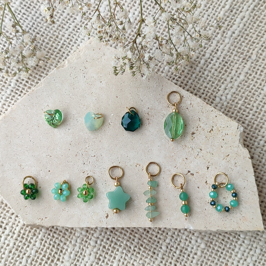 Nos charms , tons verts / création