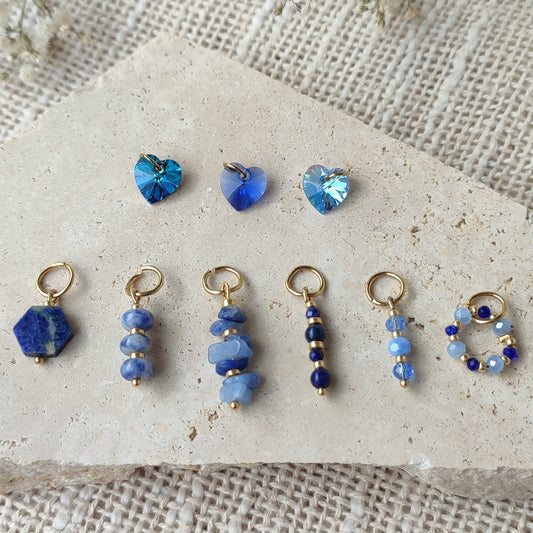 Nos charms , tons bleus / création
