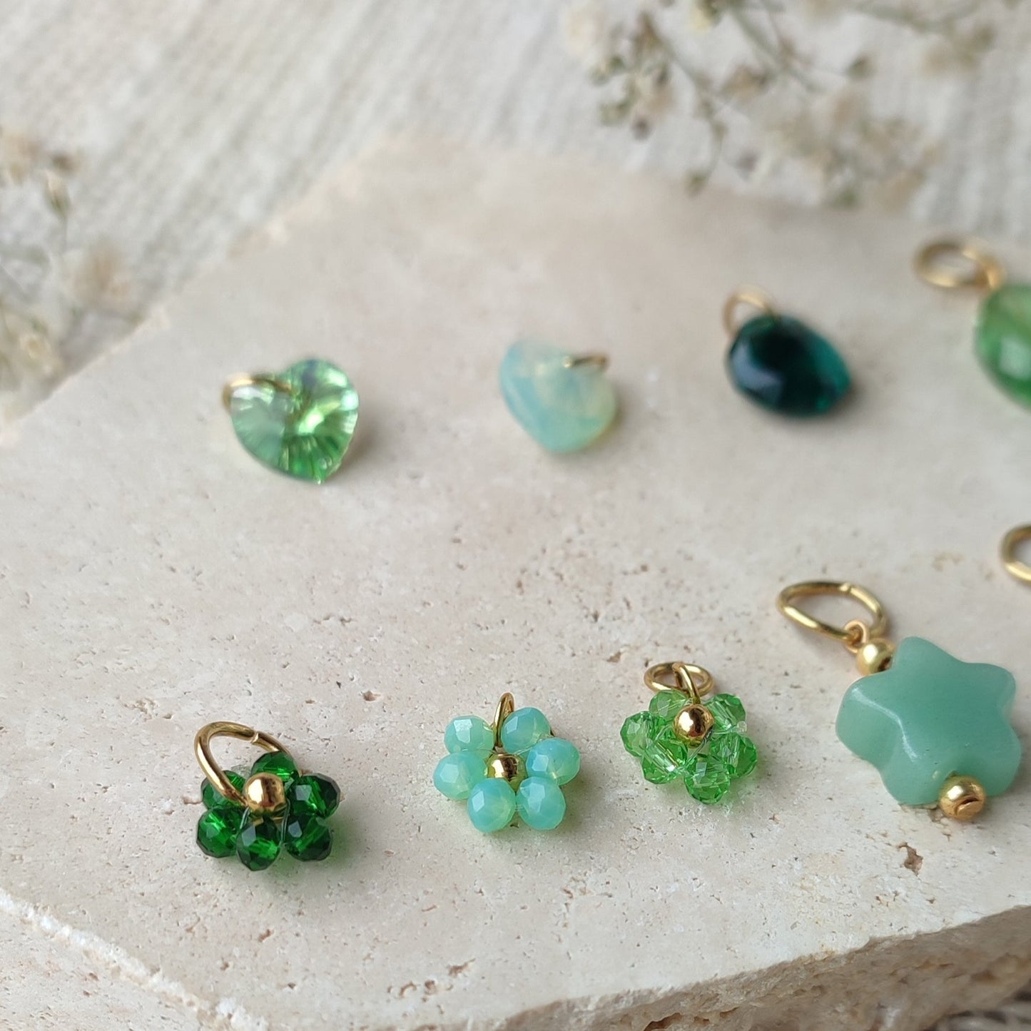 Nos charms , tons verts / création