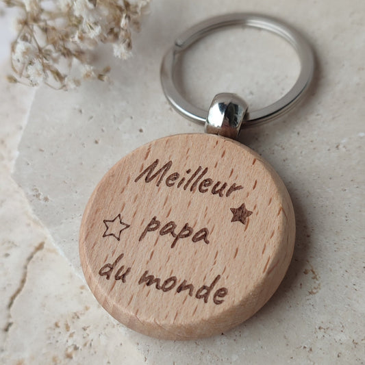 Porte clés en bois à graver rond