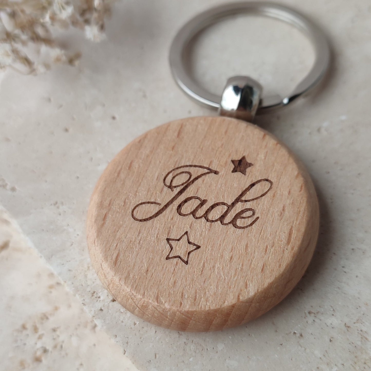 Porte clés en bois à graver rond