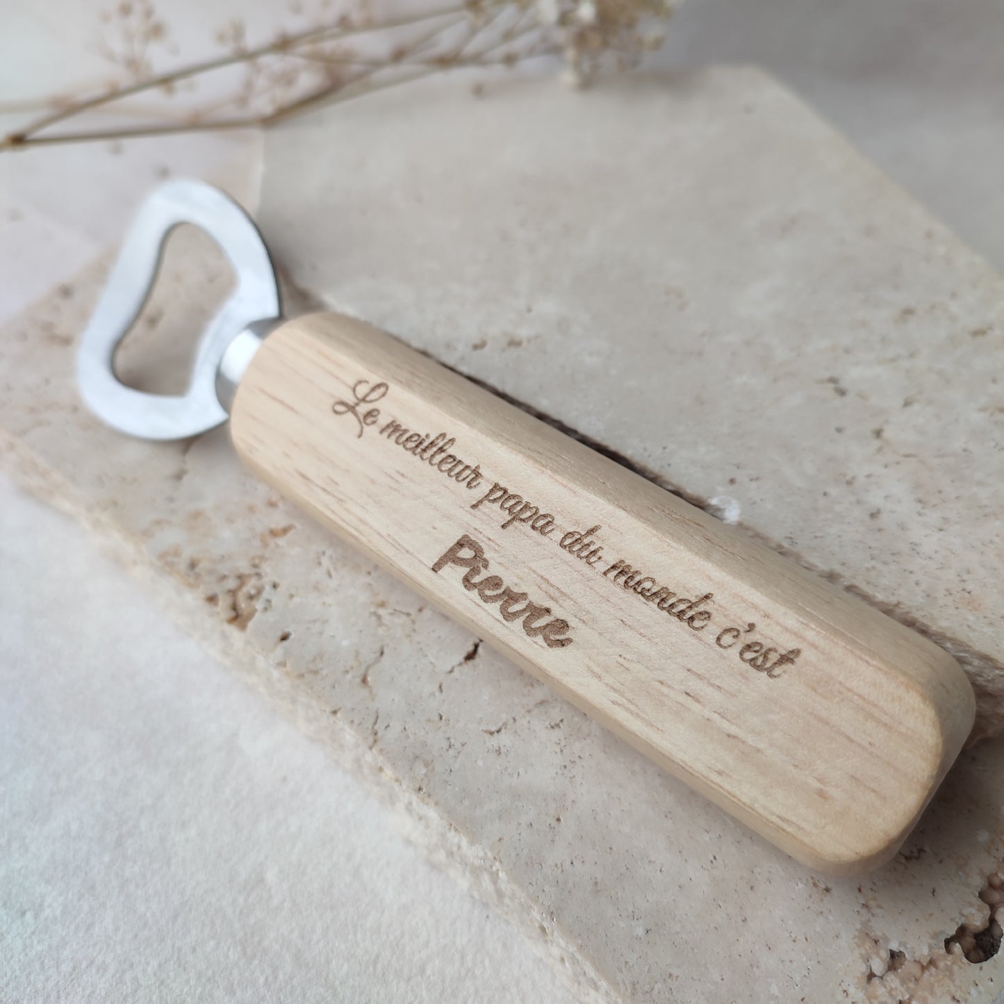 Ouvre bouteille à graver