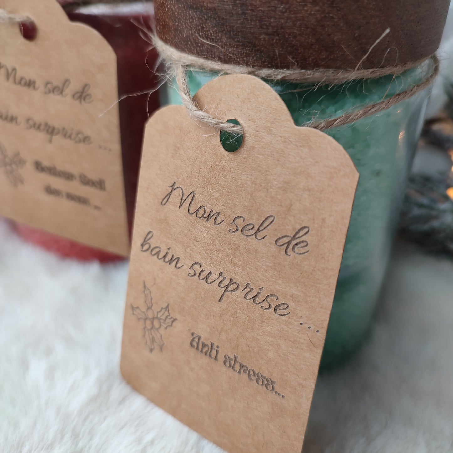 Pot à graver de sel de bain et bijou surprise