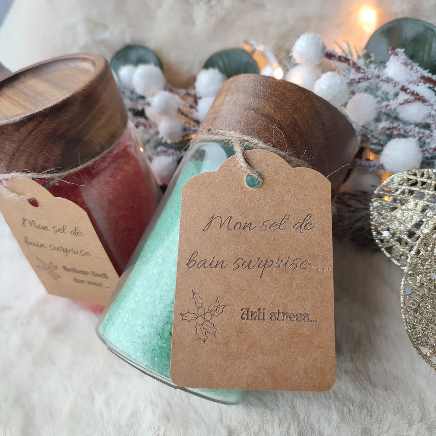 Pot à graver de sel de bain et bijou surprise