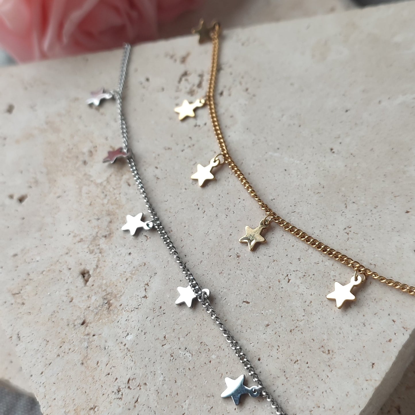 Chaine de cheville étoiles ; création