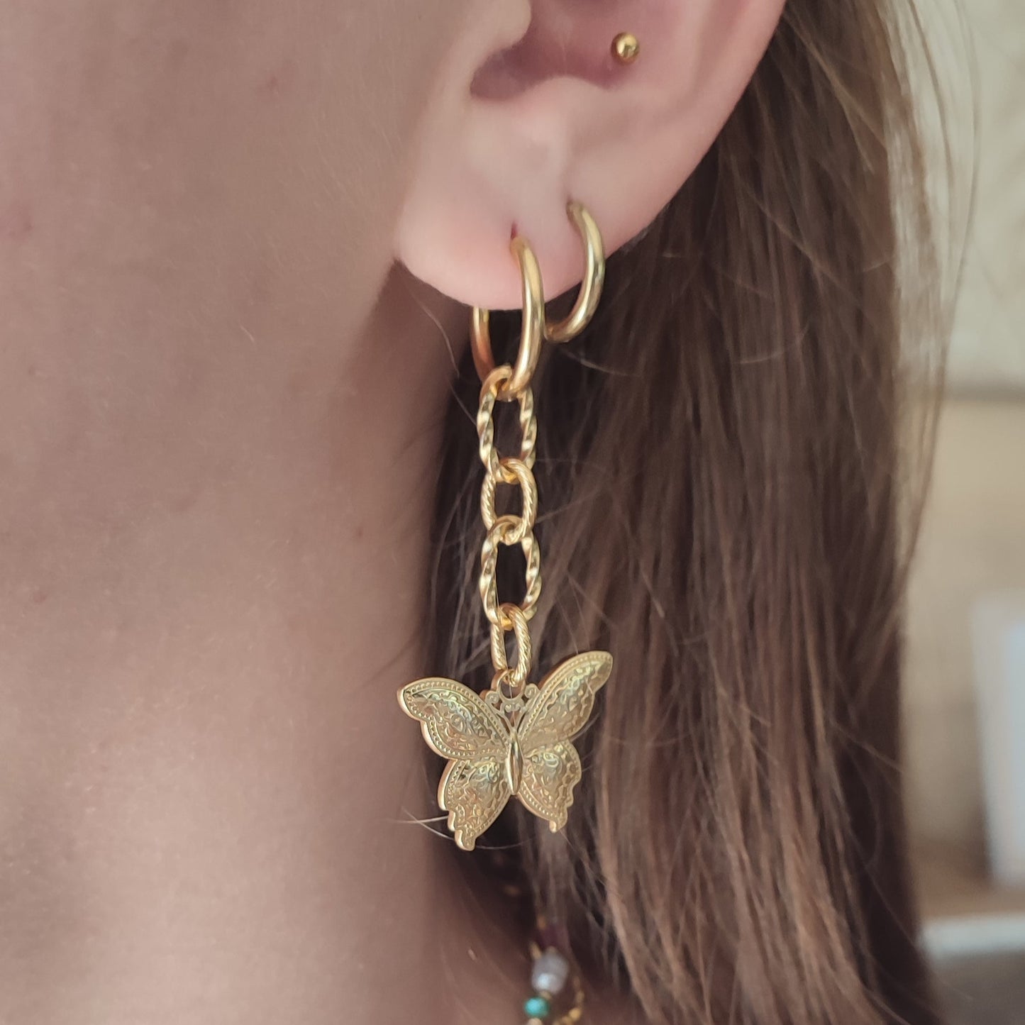 Boucles d'oreilles Butterfly ; création