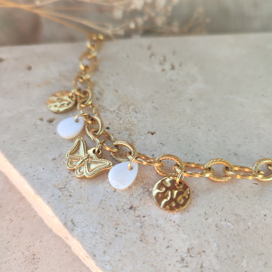 Bracelet ou chaine de cheville Butterfly ; création