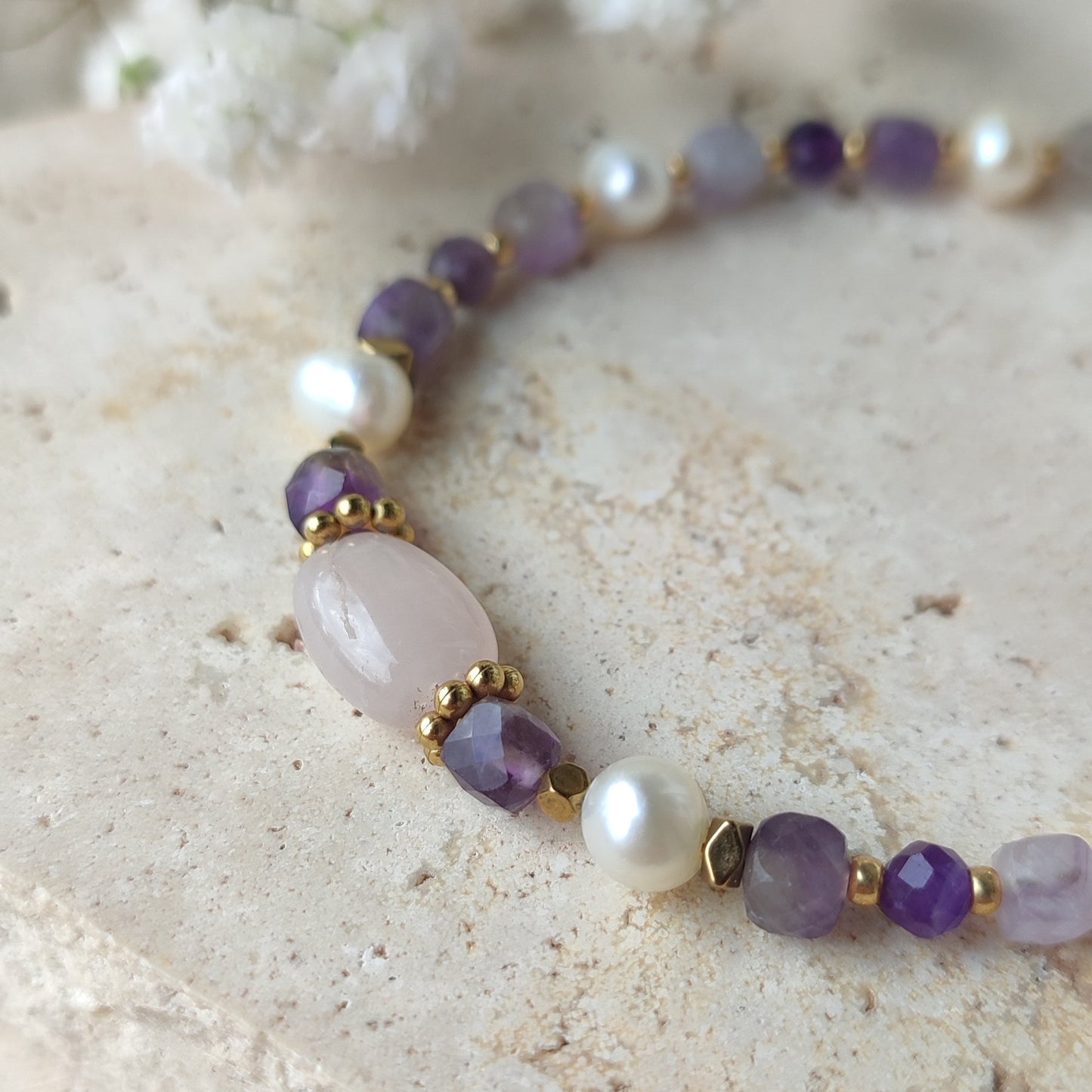 Bracelet Améthysia ; création