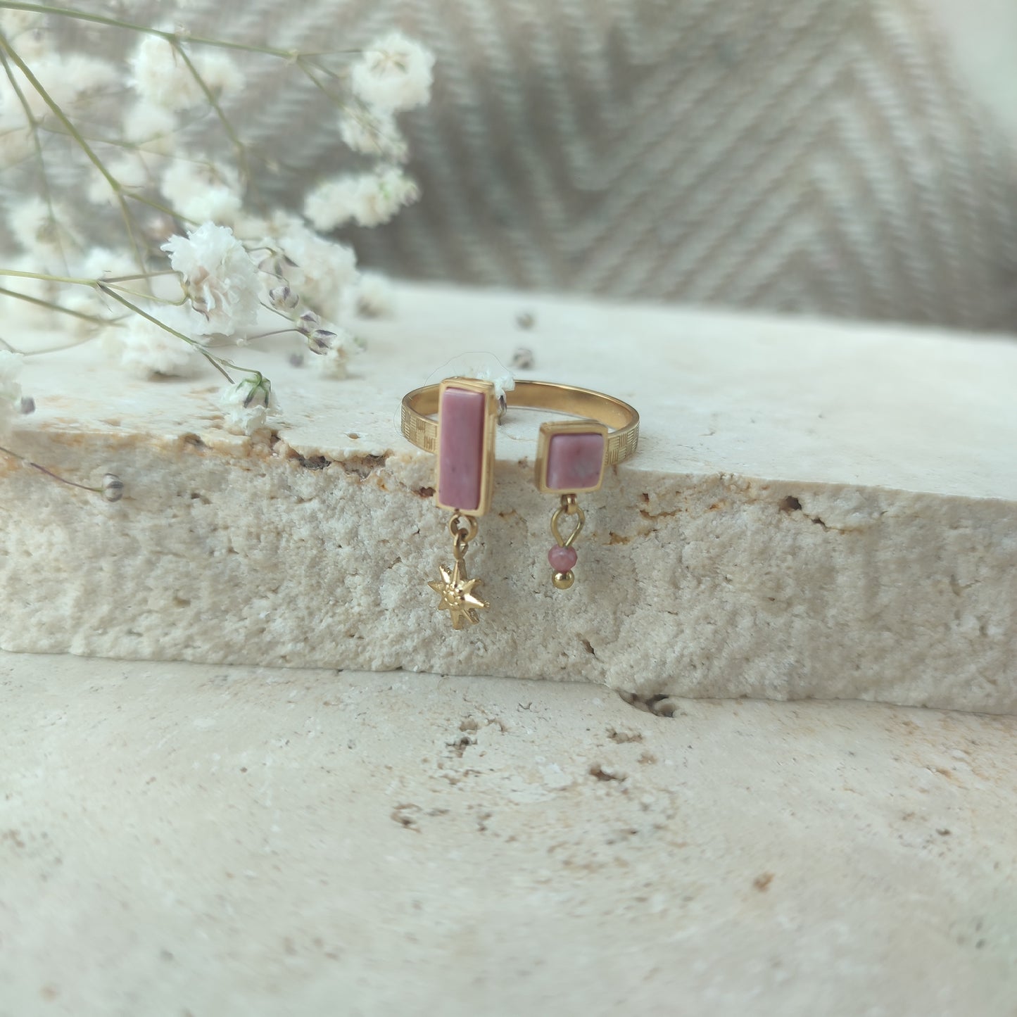 Bague duo pierre