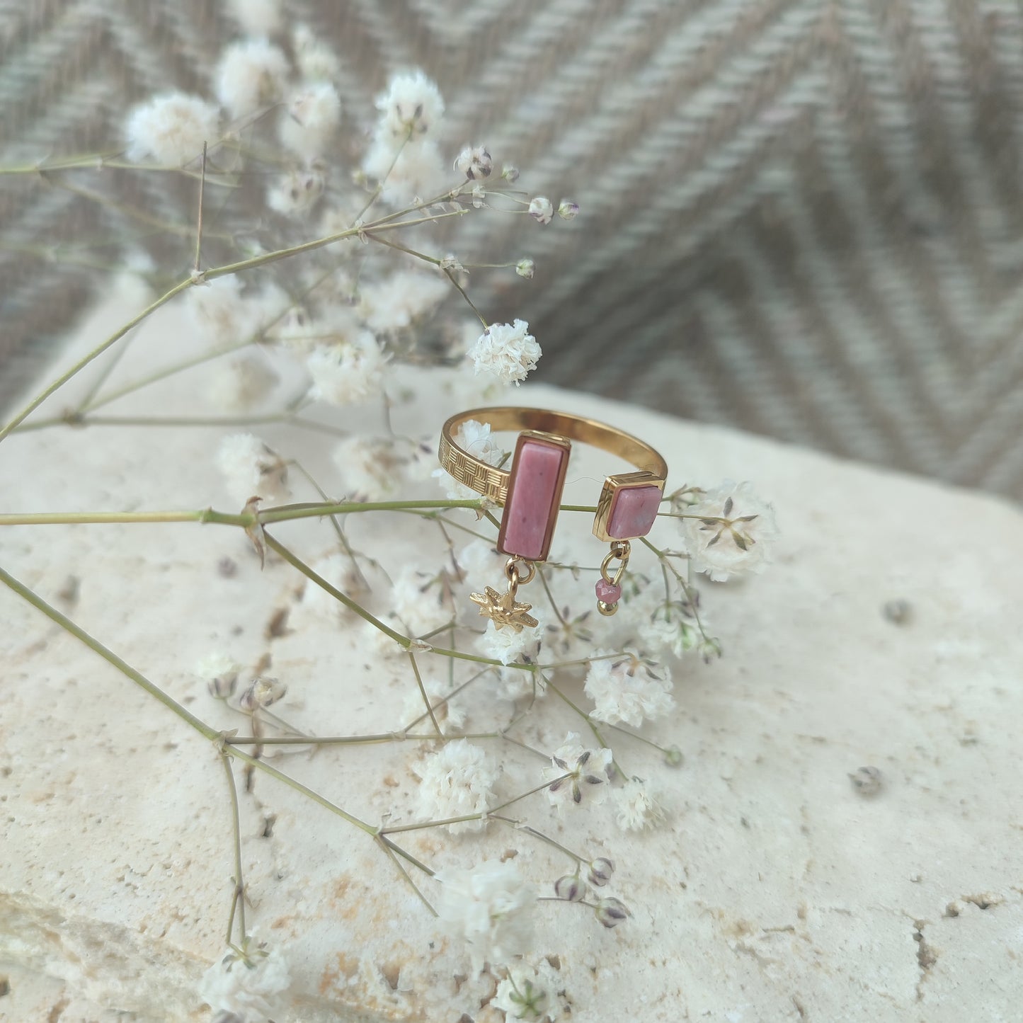 Bague duo pierre
