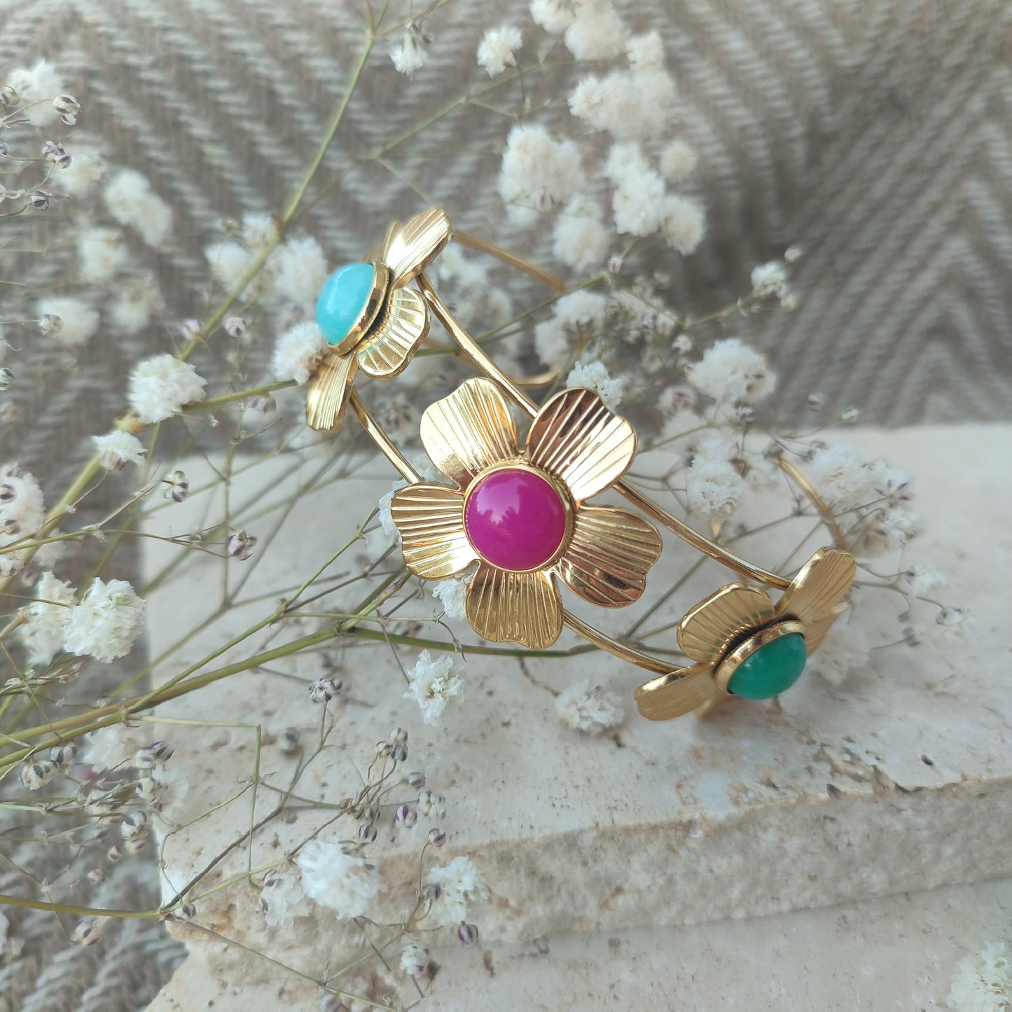 Jonc trio de fleurs