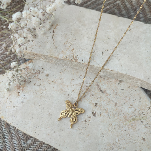 collier sautoir Papillon ; création