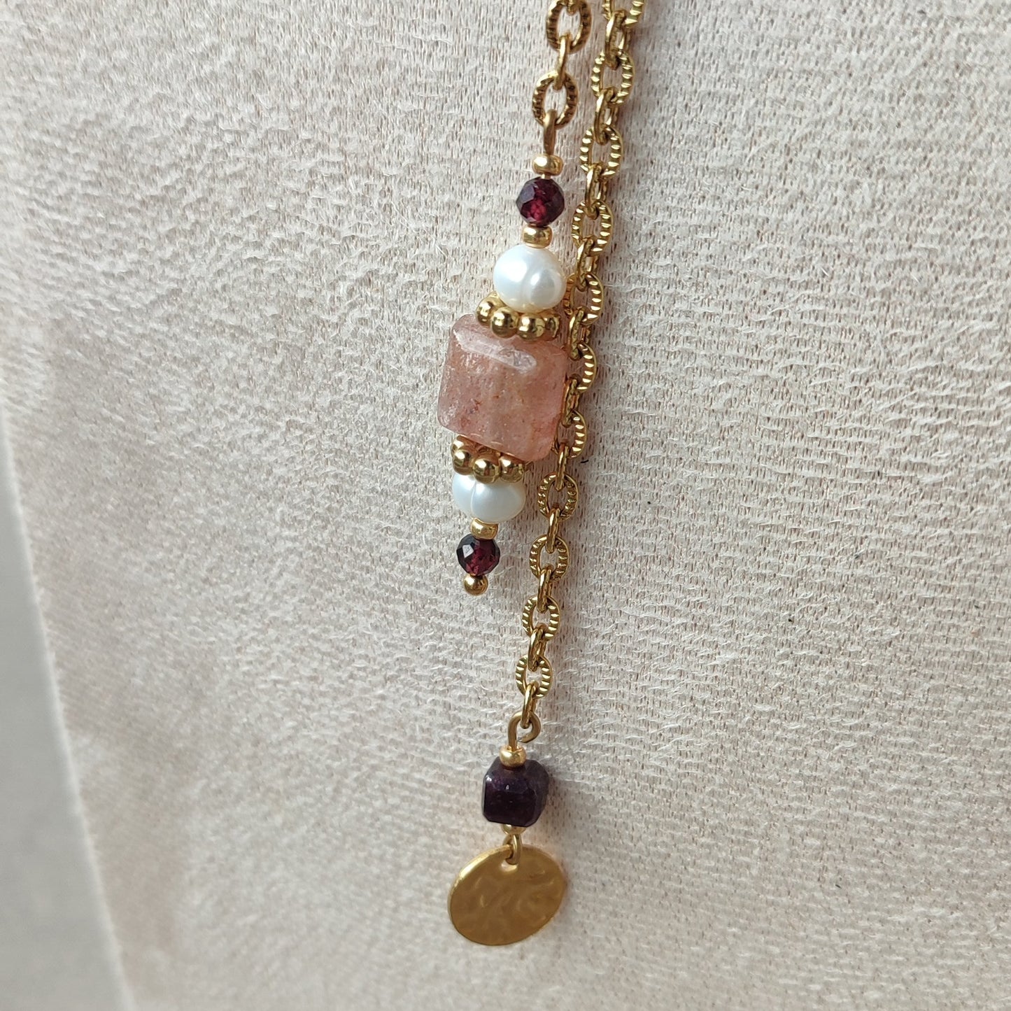 Collier  modulable Roséa Y ; création