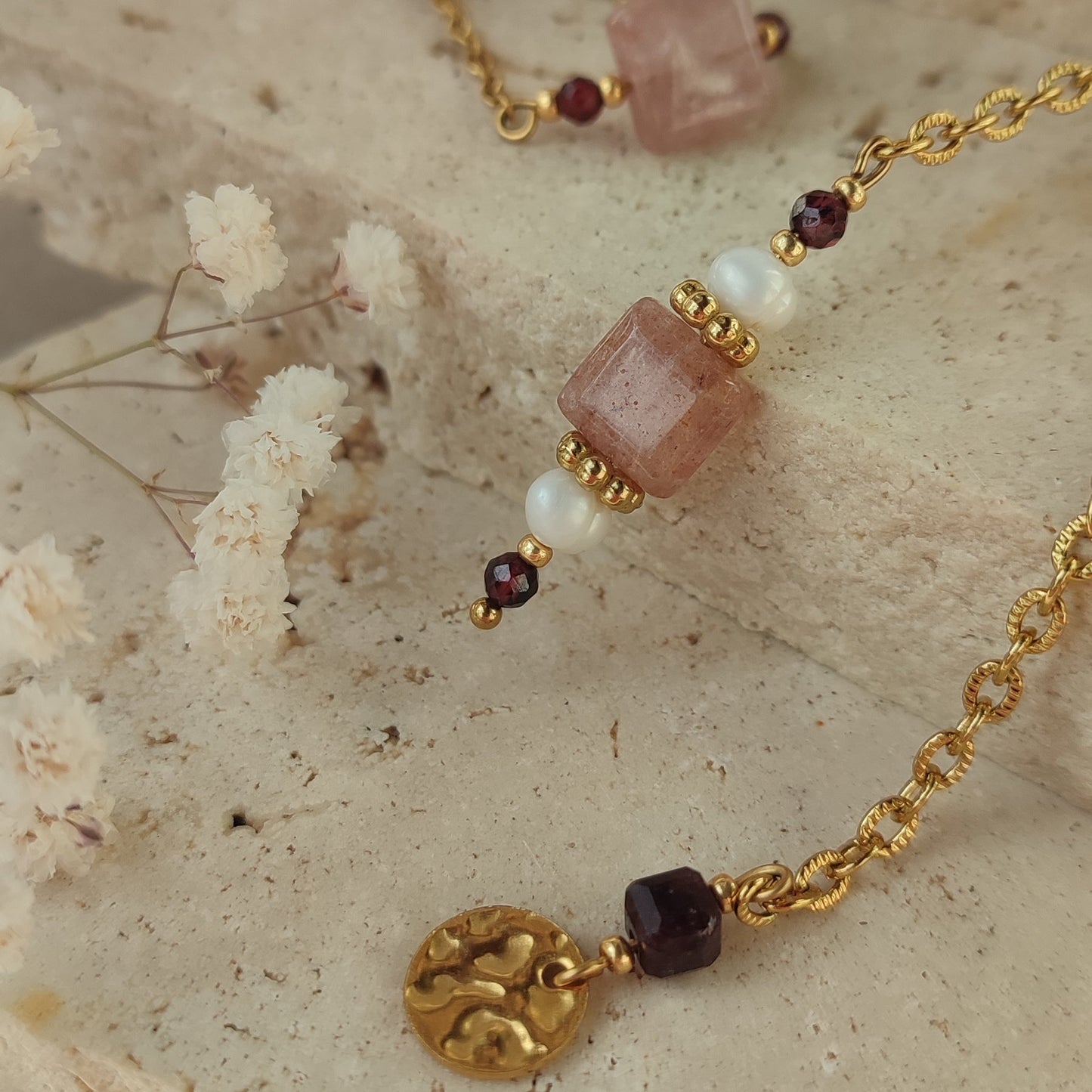 Collier  modulable Roséa Y ; création