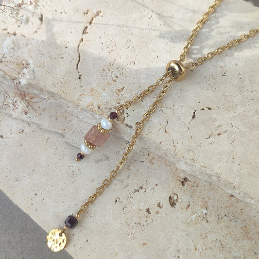 Collier  modulable Roséa Y ; création