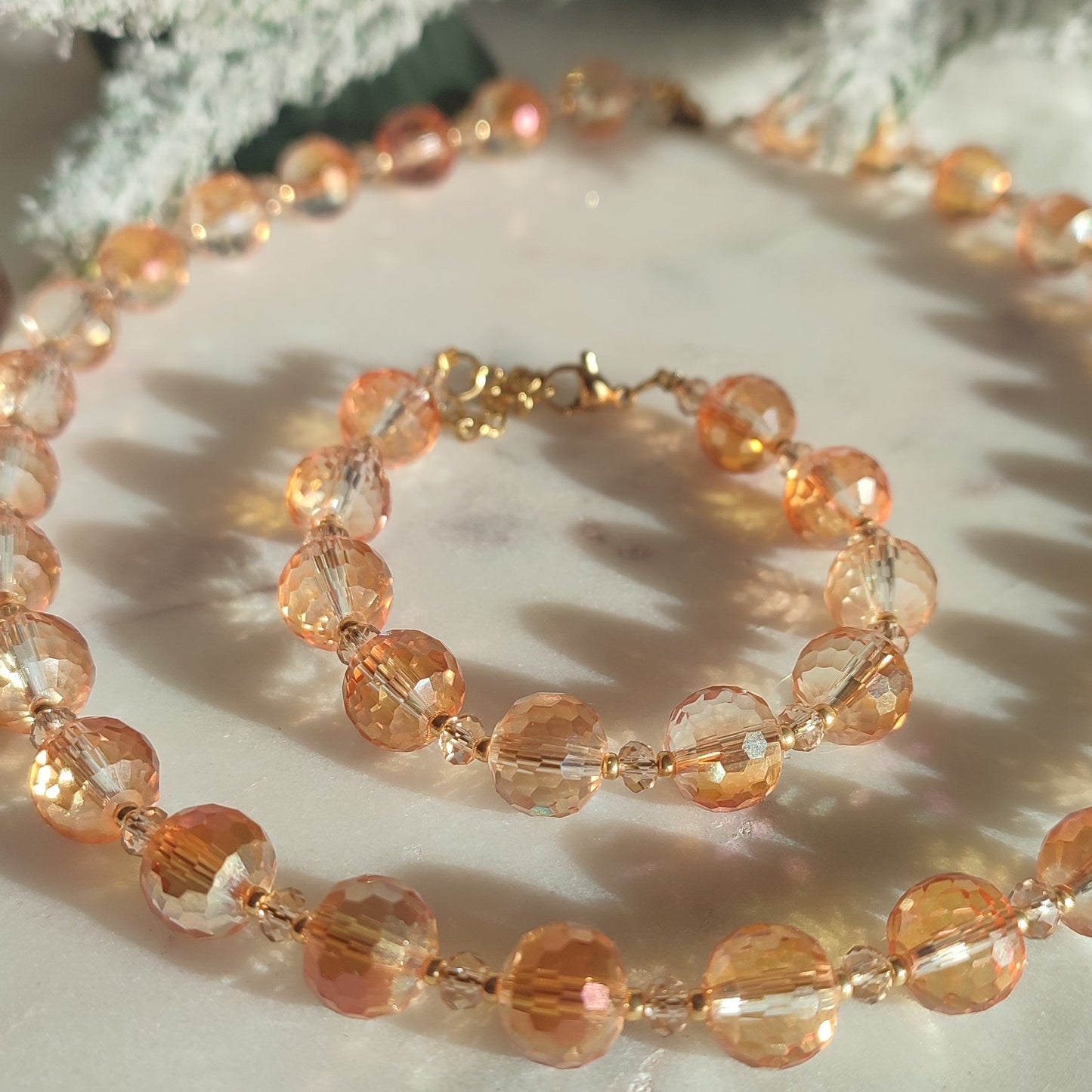 Bracelet Etincelle champagne; création