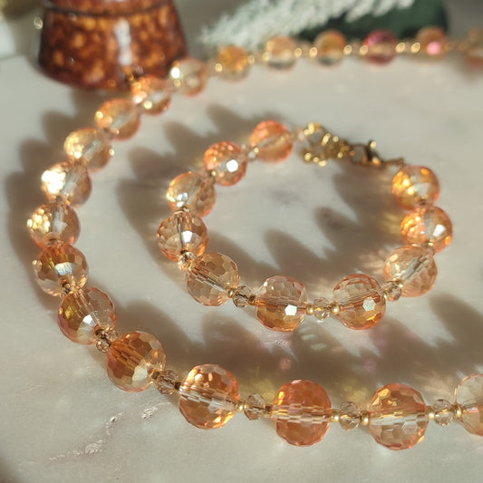 Bracelet Etincelle champagne; création