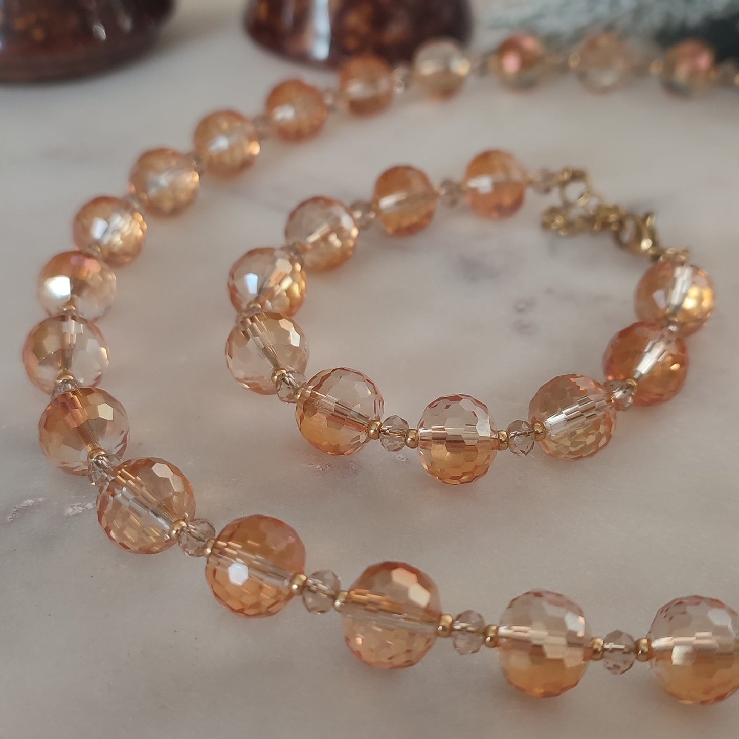Collier Etincelle champagne ; création