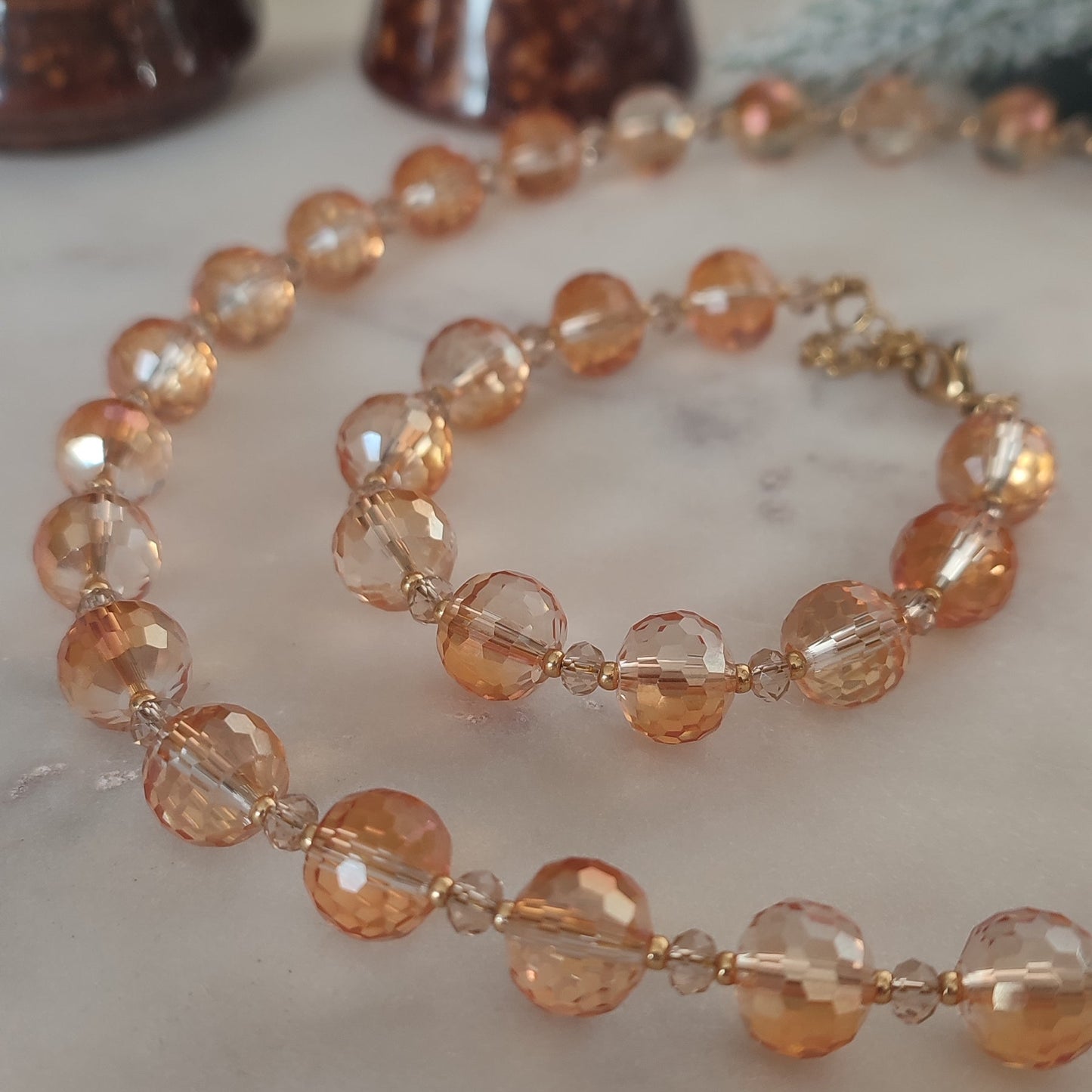 Bracelet Etincelle champagne; création