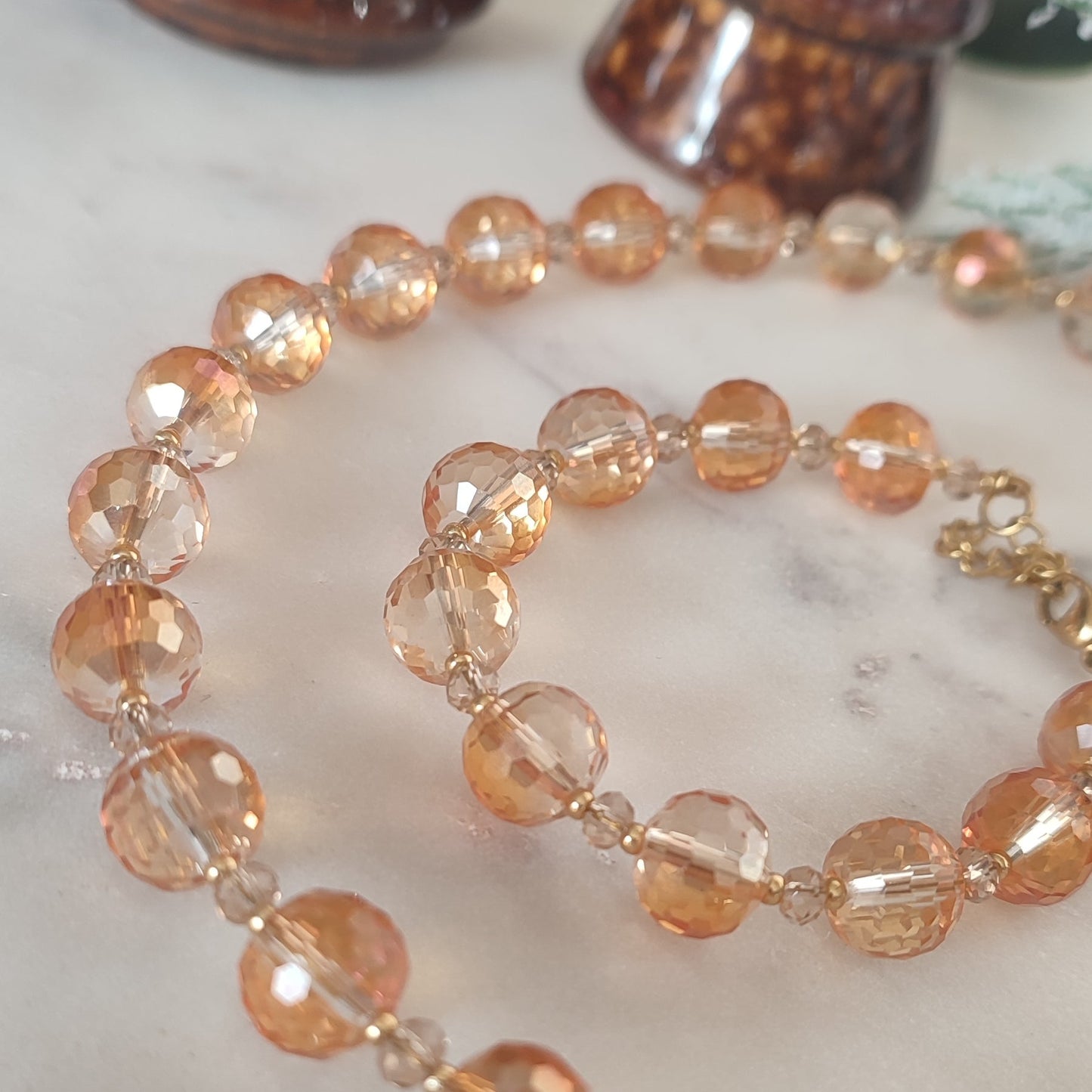 Bracelet Etincelle champagne; création