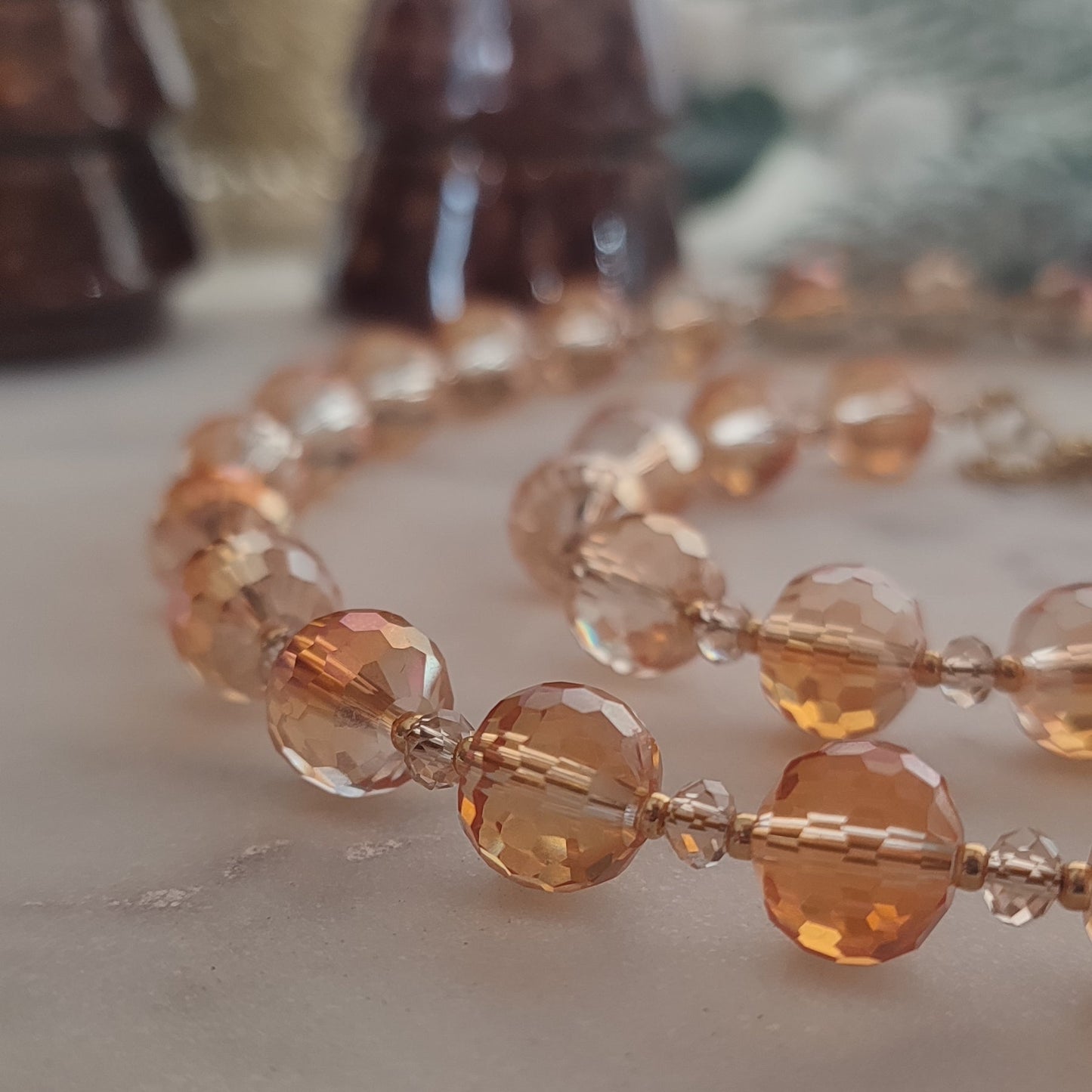 Collier Etincelle champagne ; création