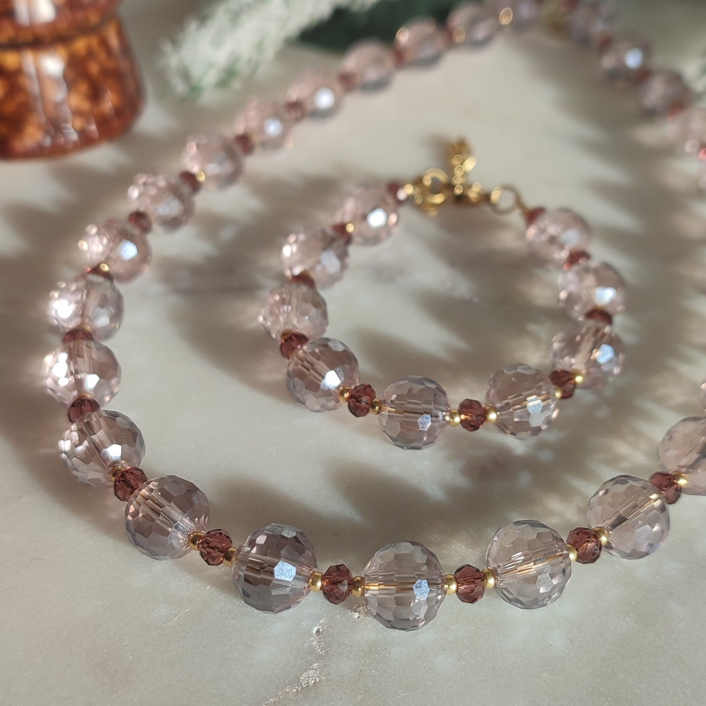 Collier Etincelle Mauve ; création