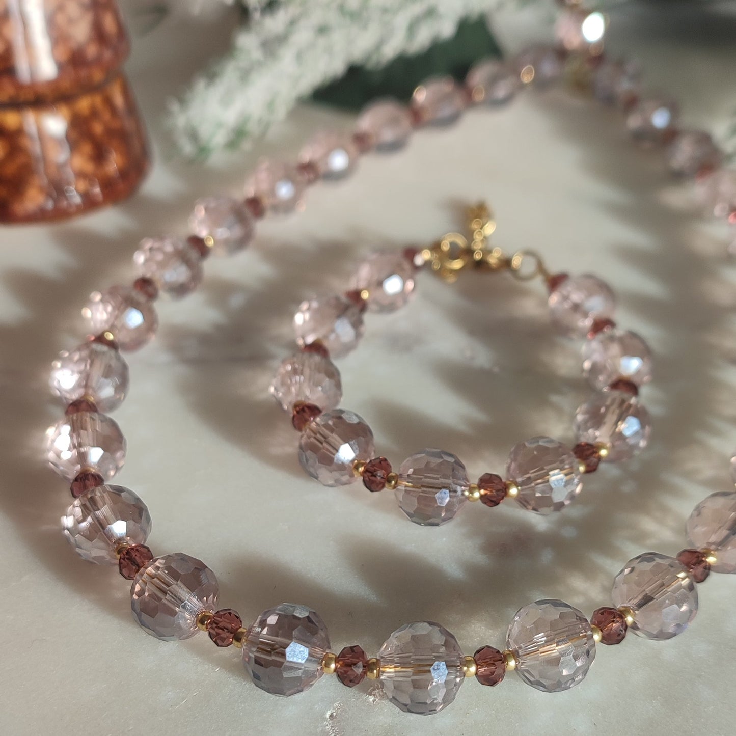 Bracelet Etincelle mauve ; création