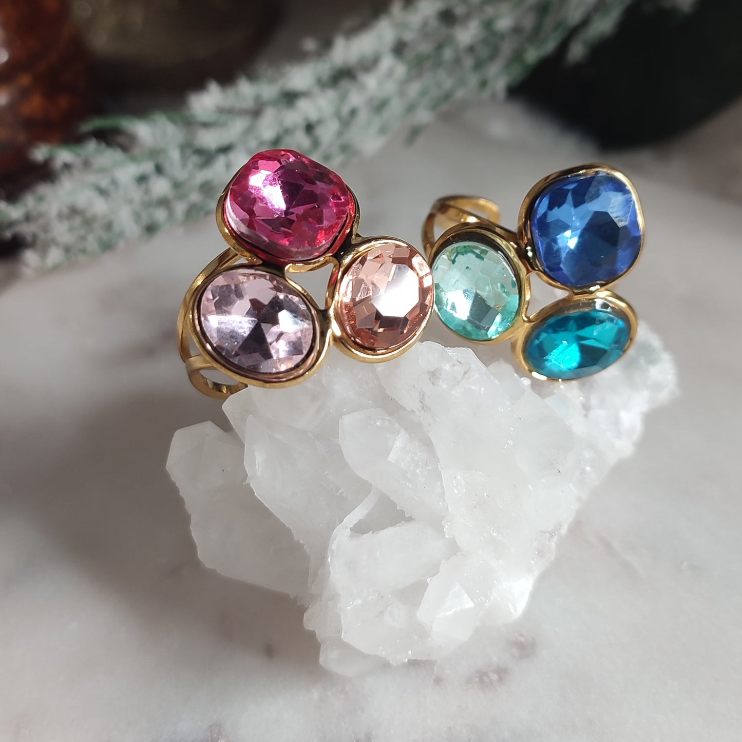 Bague trio de cristaux