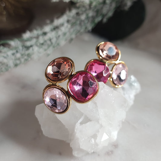 Boucles d'oreilles trio de cristaux
