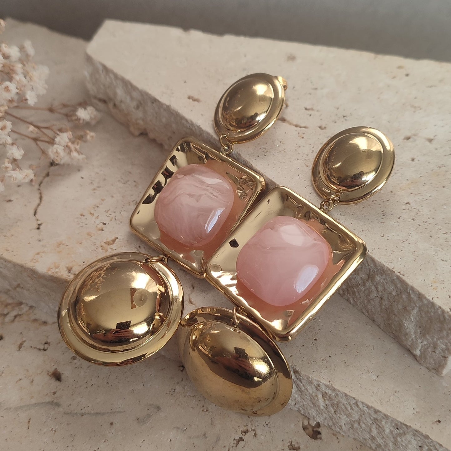 Boucles Hélèna beige ou rose